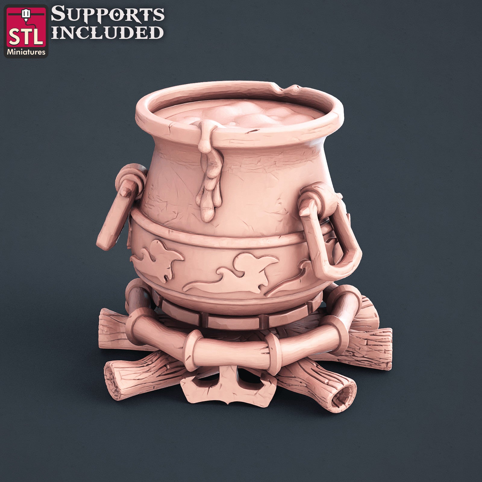 Chandler cauldron and desk 28mm scenery
