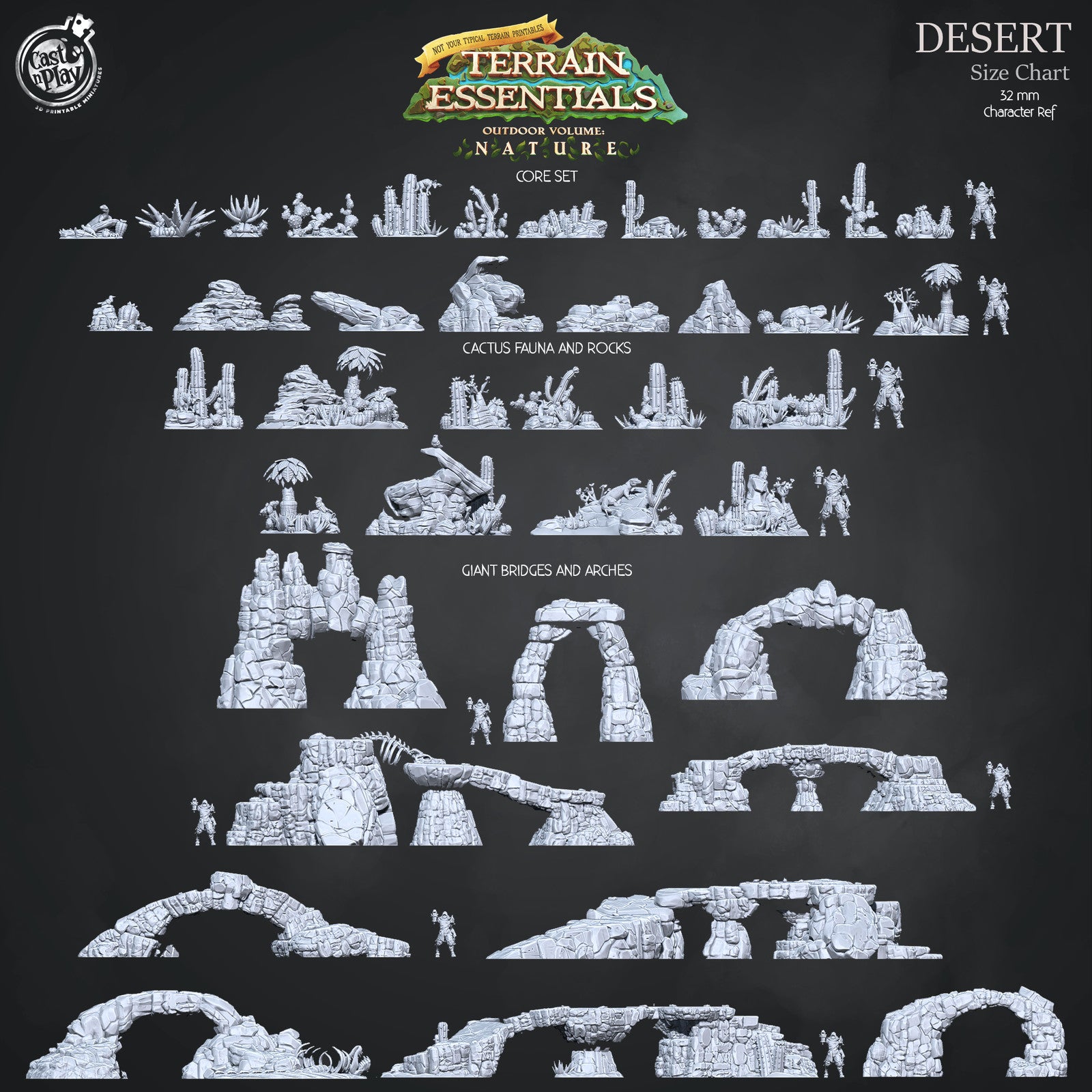 Giant Bridges and Arches Desert Terrain Set