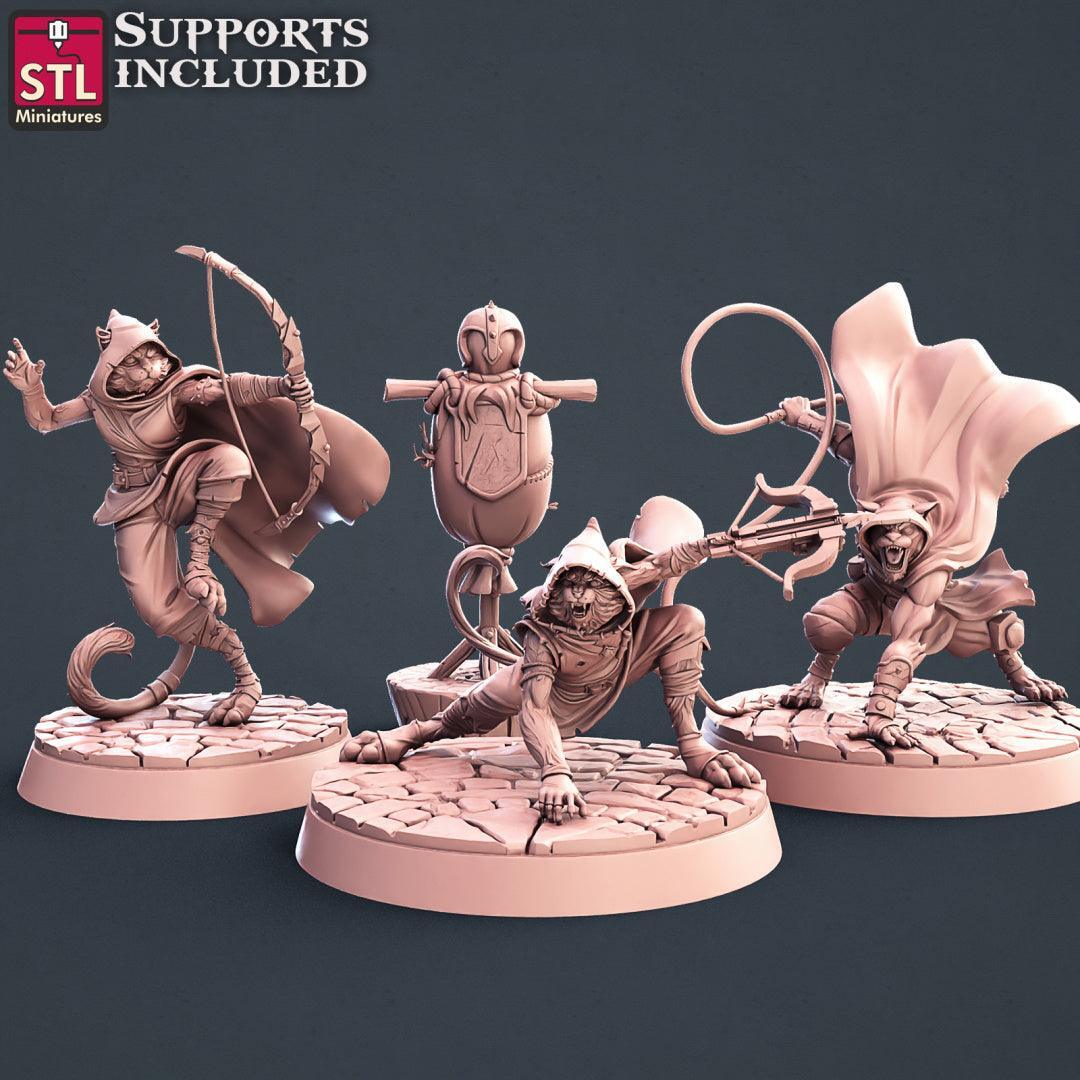 Tabaxi Assassins Set 3D printed 28mm miniatures