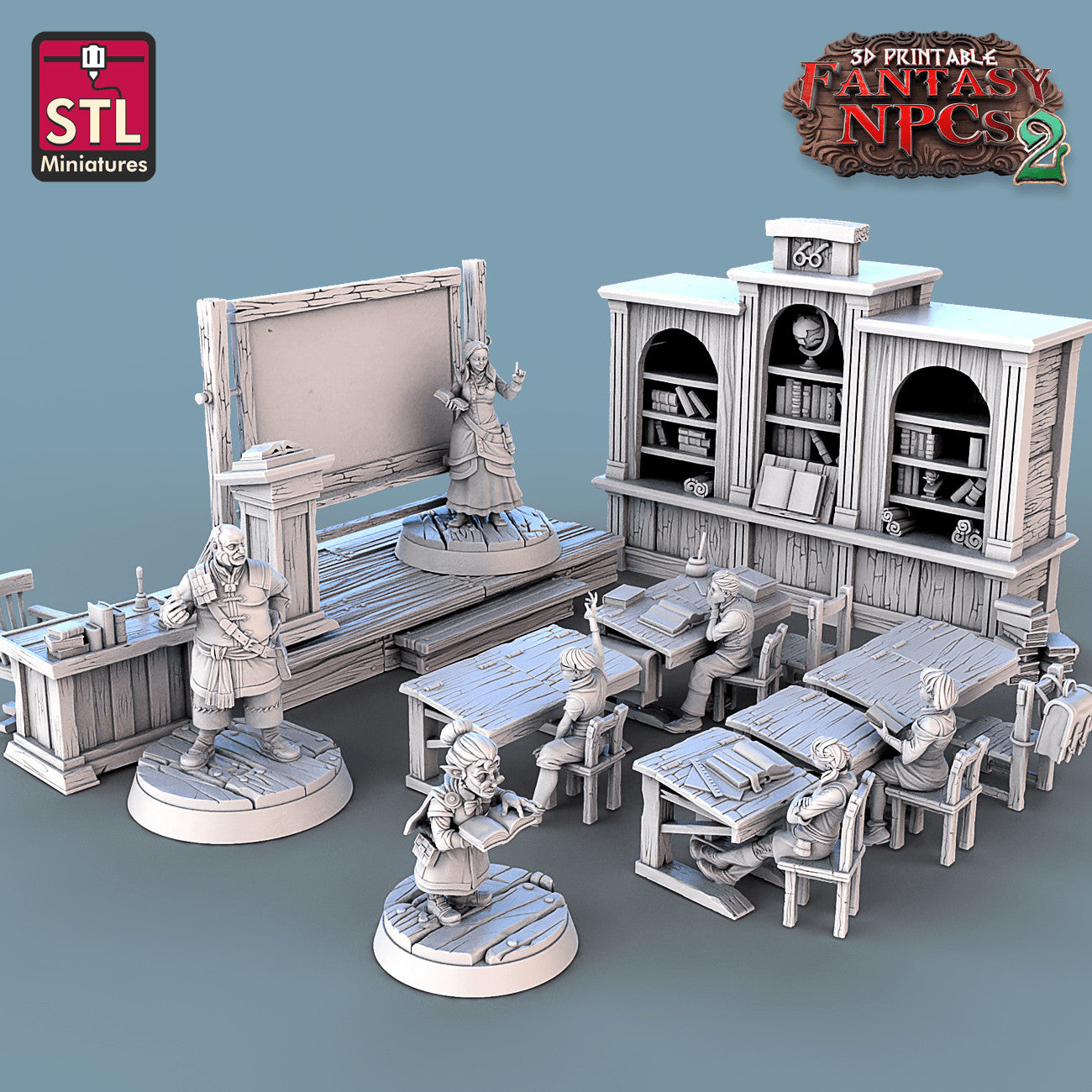 Classroom Set 3D printed 28mm miniatures