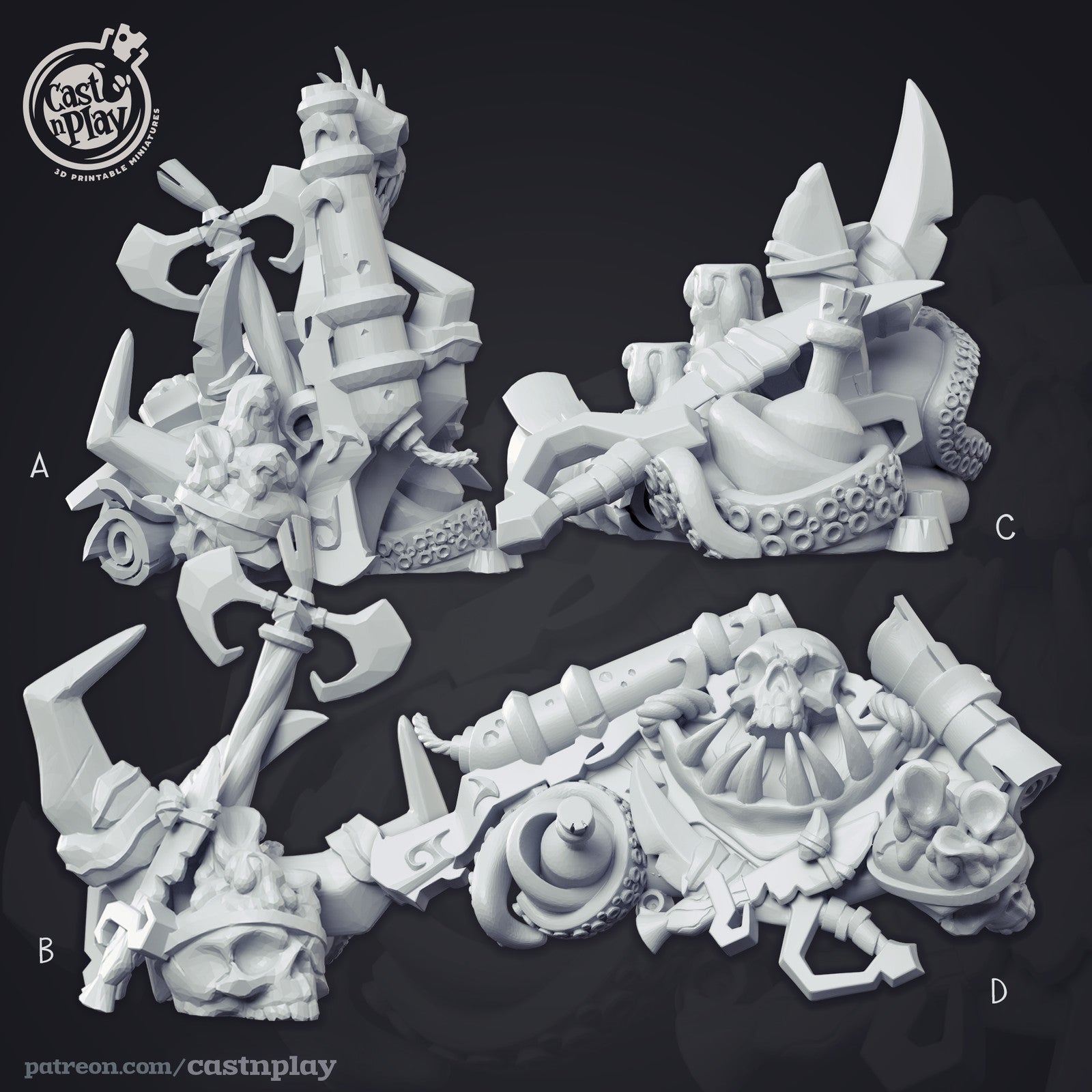 Undead Pirate Ship Weapon Props