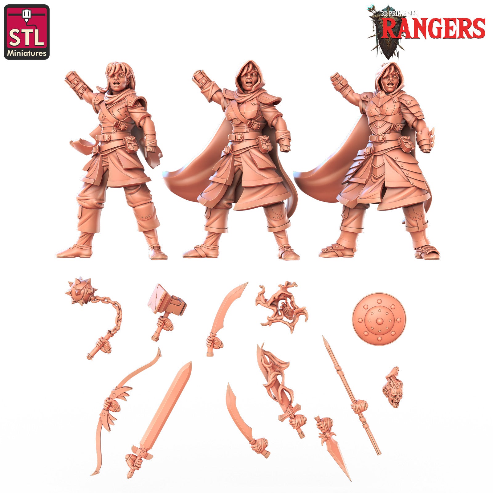 Human female ranger 28mm resin miniature
