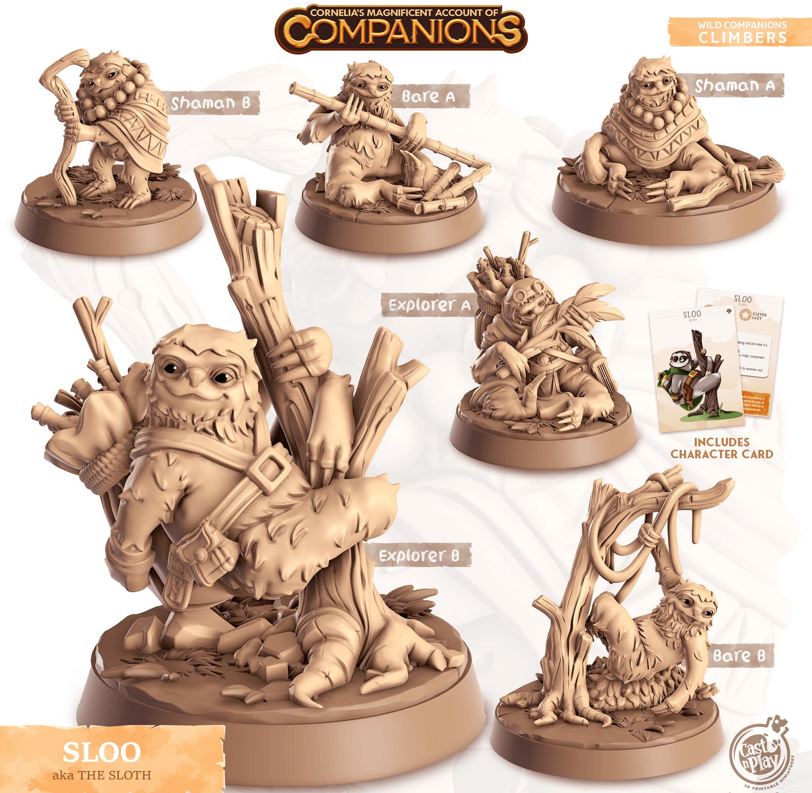 Sloo Sloth Companion miniature