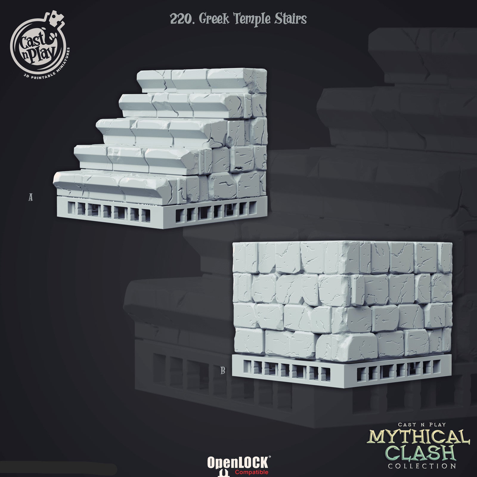 Greek Temple Stairs Terrain Set
