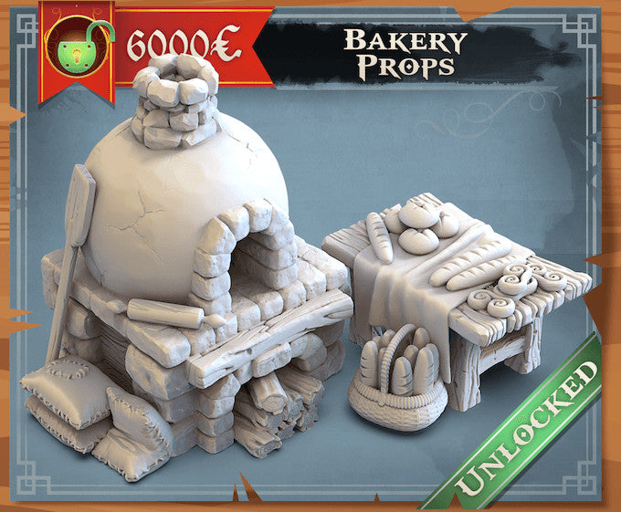 Bakery props 28mm resin tabletop scenery