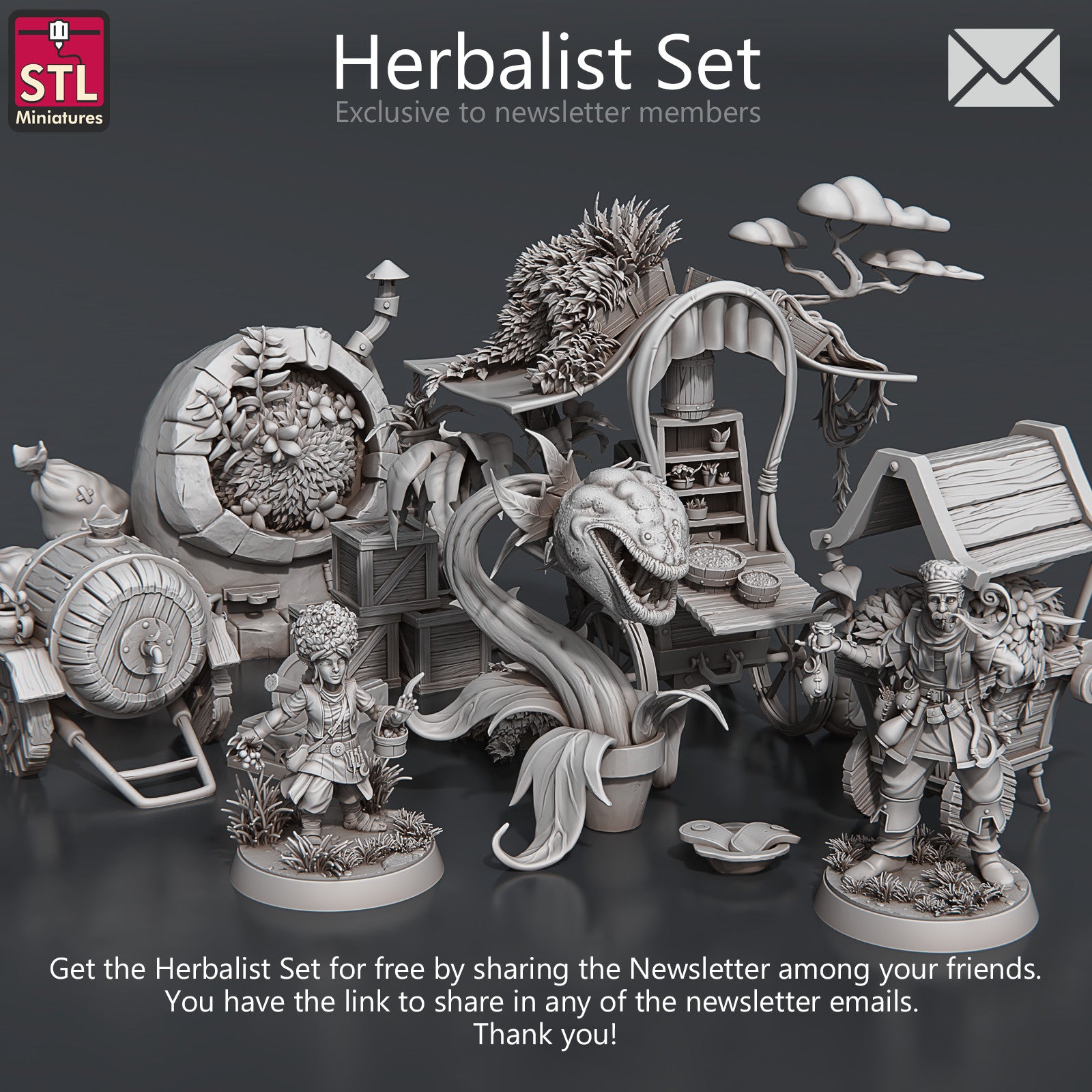 Herbalist 28mm resin miniature set