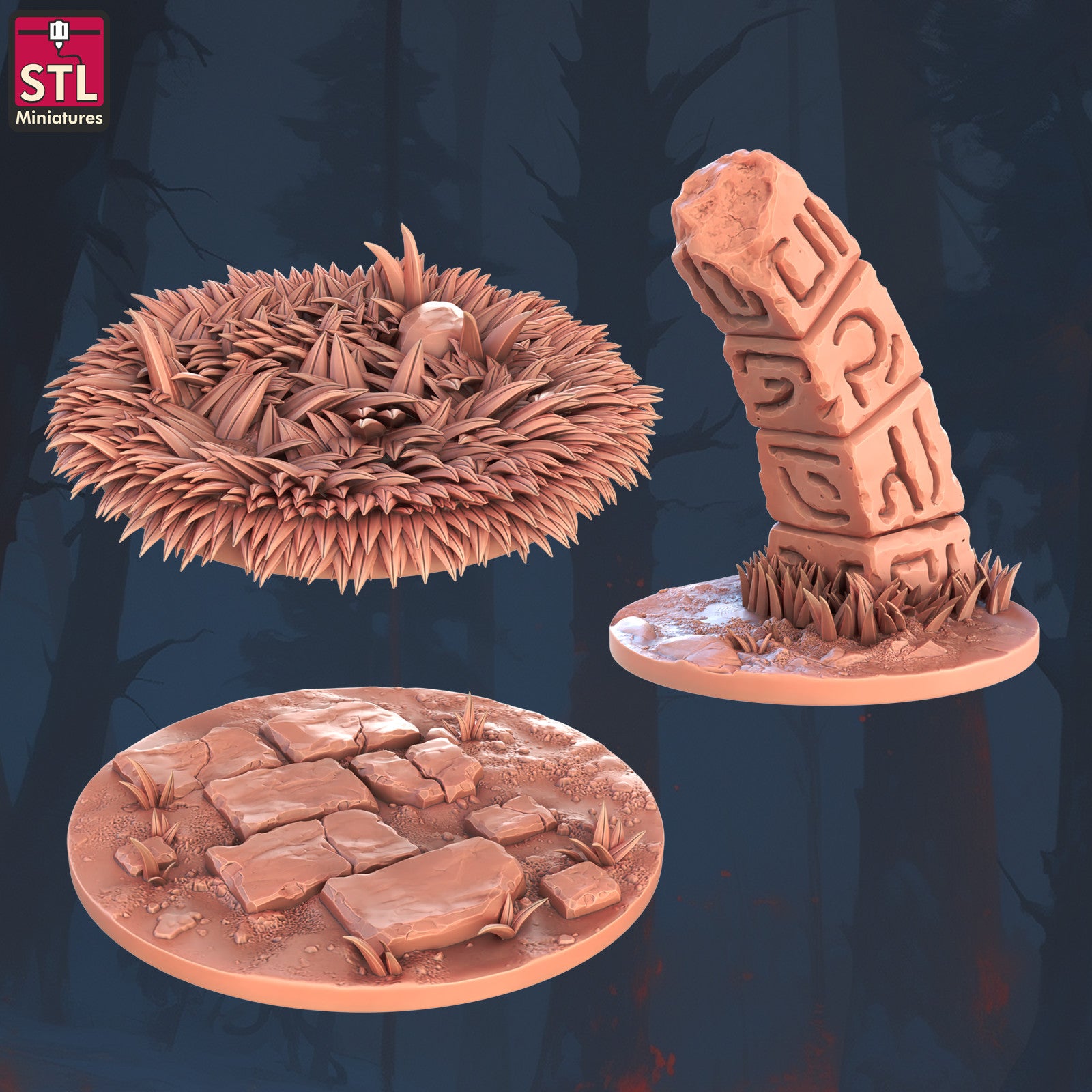 Floating islands crystals and boat 28mm terrain