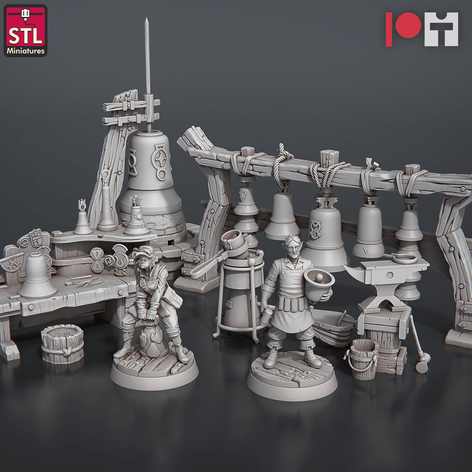 Bell Makers Set 3D printed 28mm miniature terrain