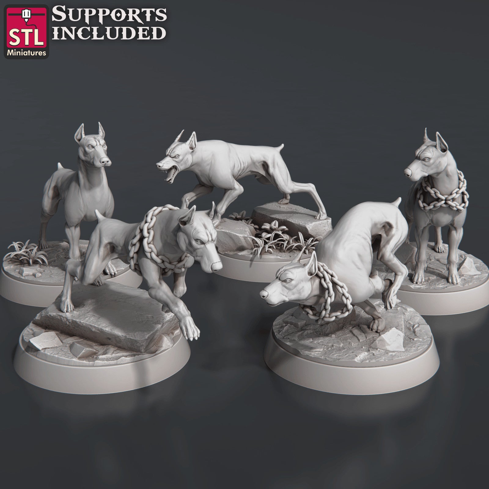 Wild Dogs Set 3D printed 28mm miniatures