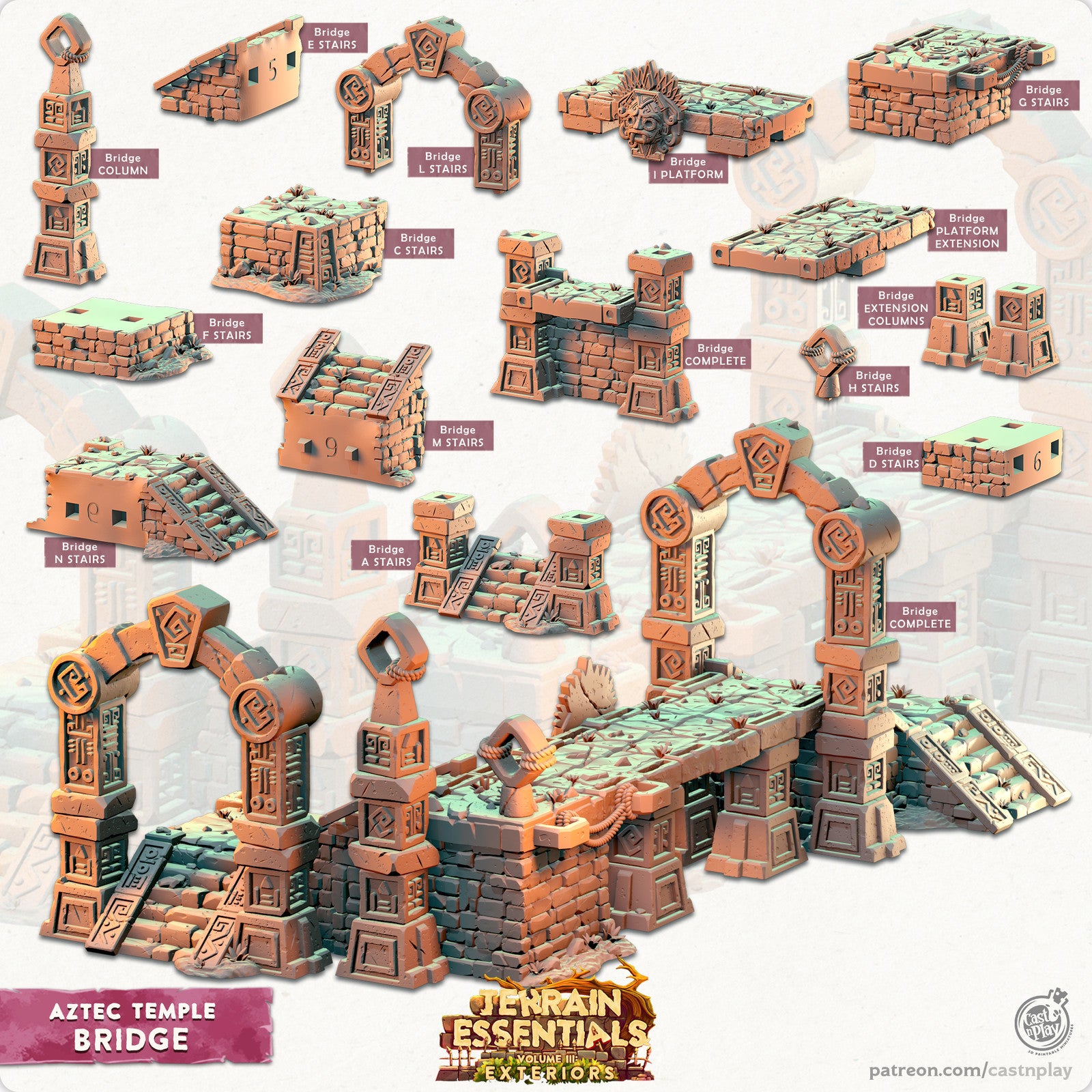Bridge Aztec Temple Set