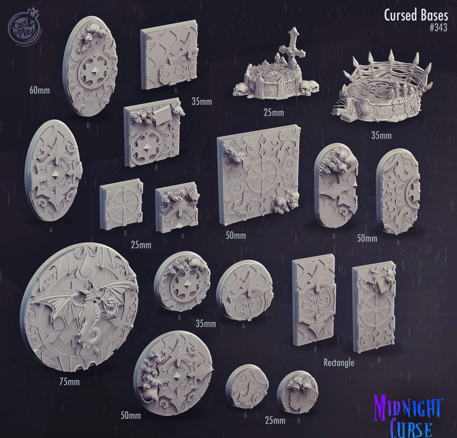 Cast n Play Midnight Cursed Bases Set