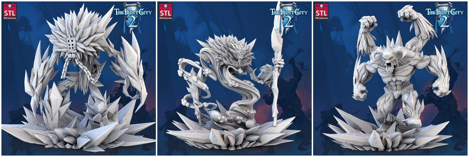 Ice Elementals 28mm resin miniature set