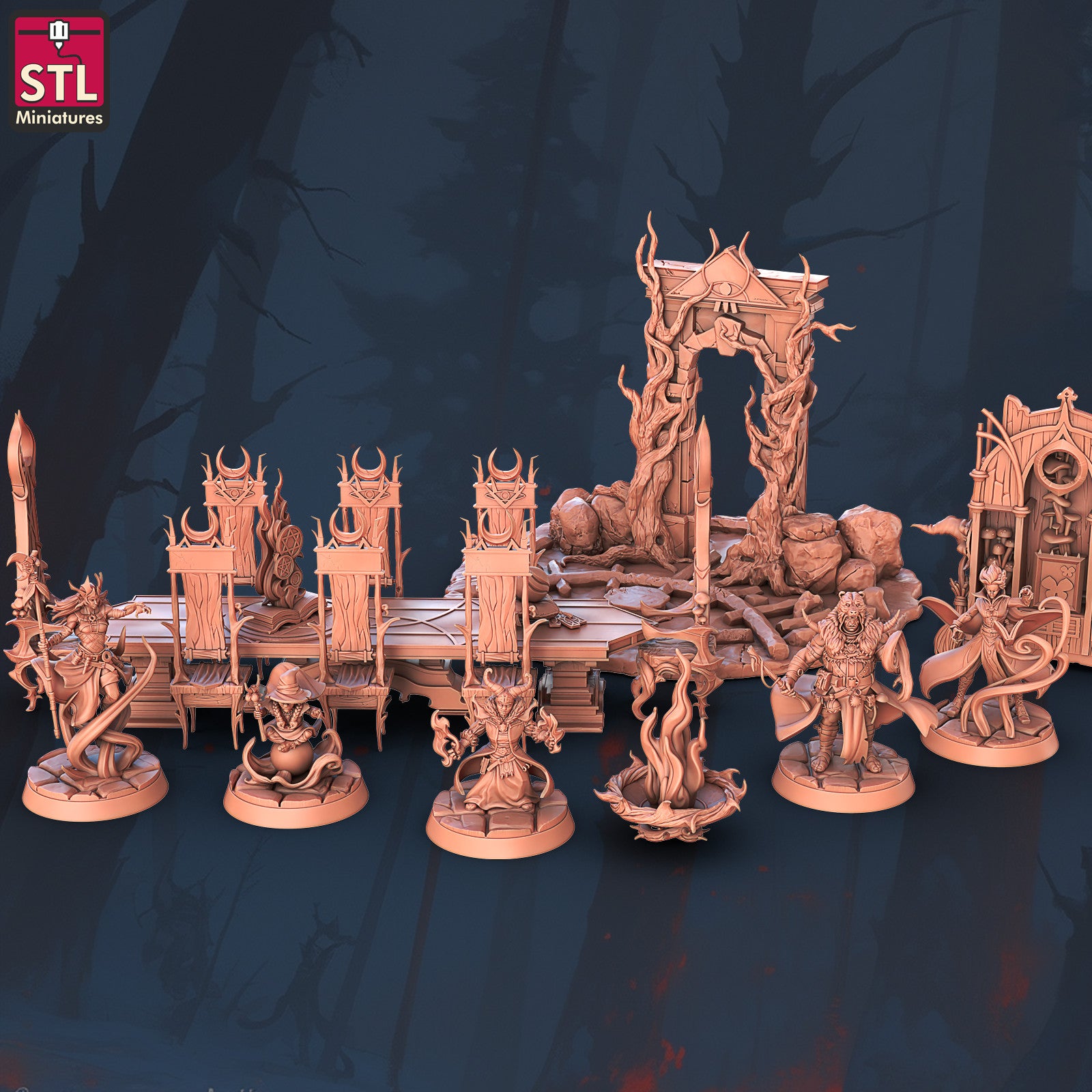Witches Council Hunt centrepiece miniature