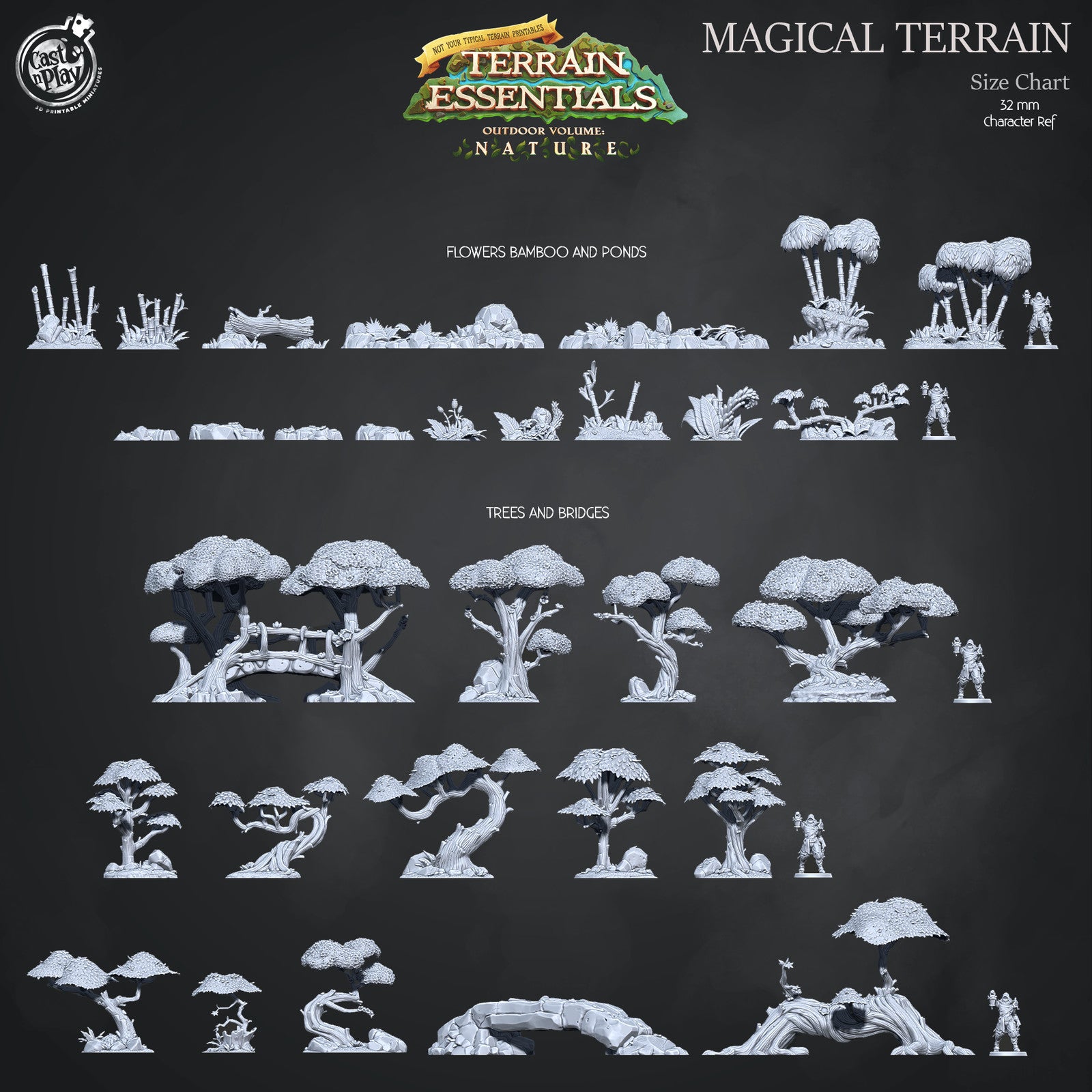Oriental Bliss Trees and Bridges Terrain Set