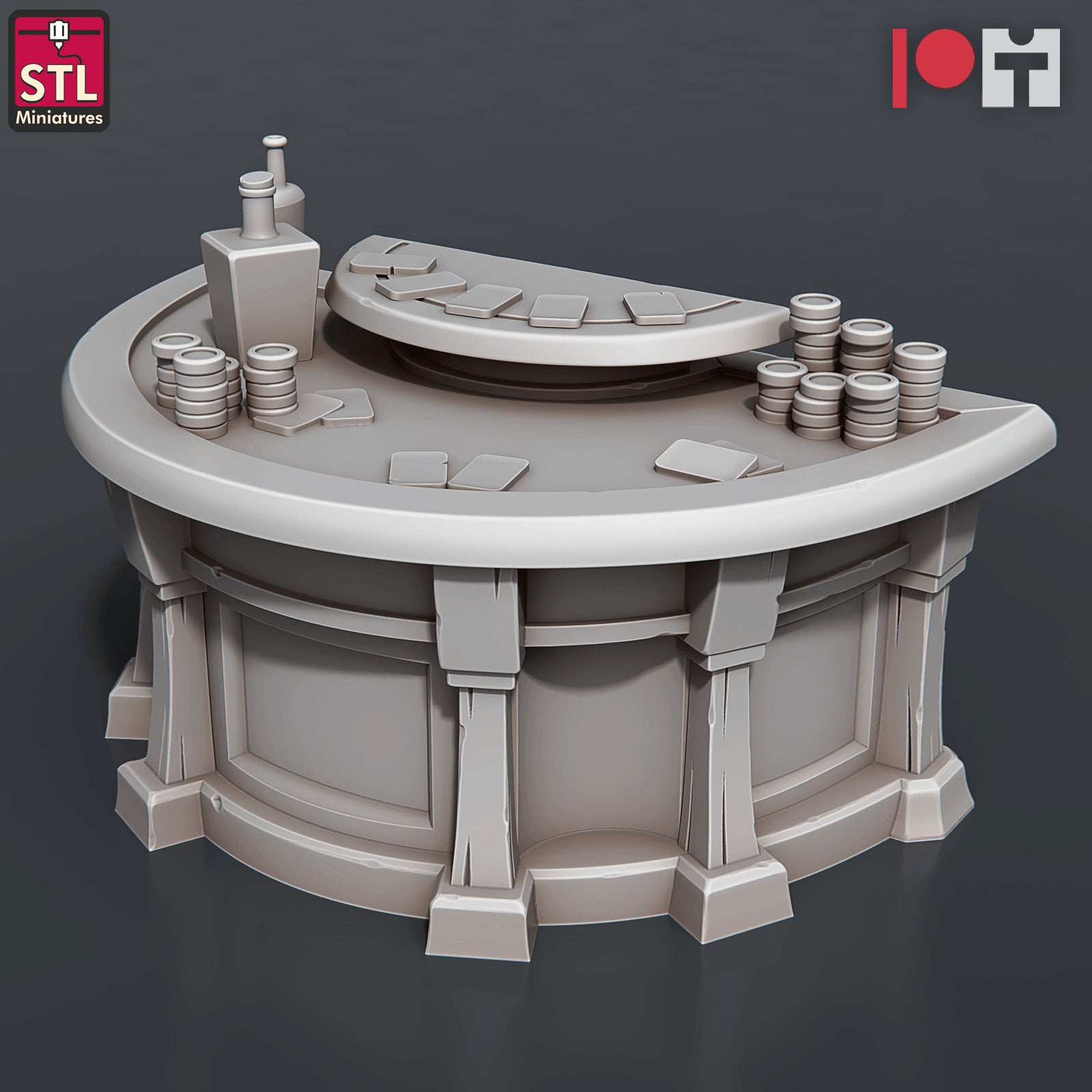Casino roulette and poker table miniatures