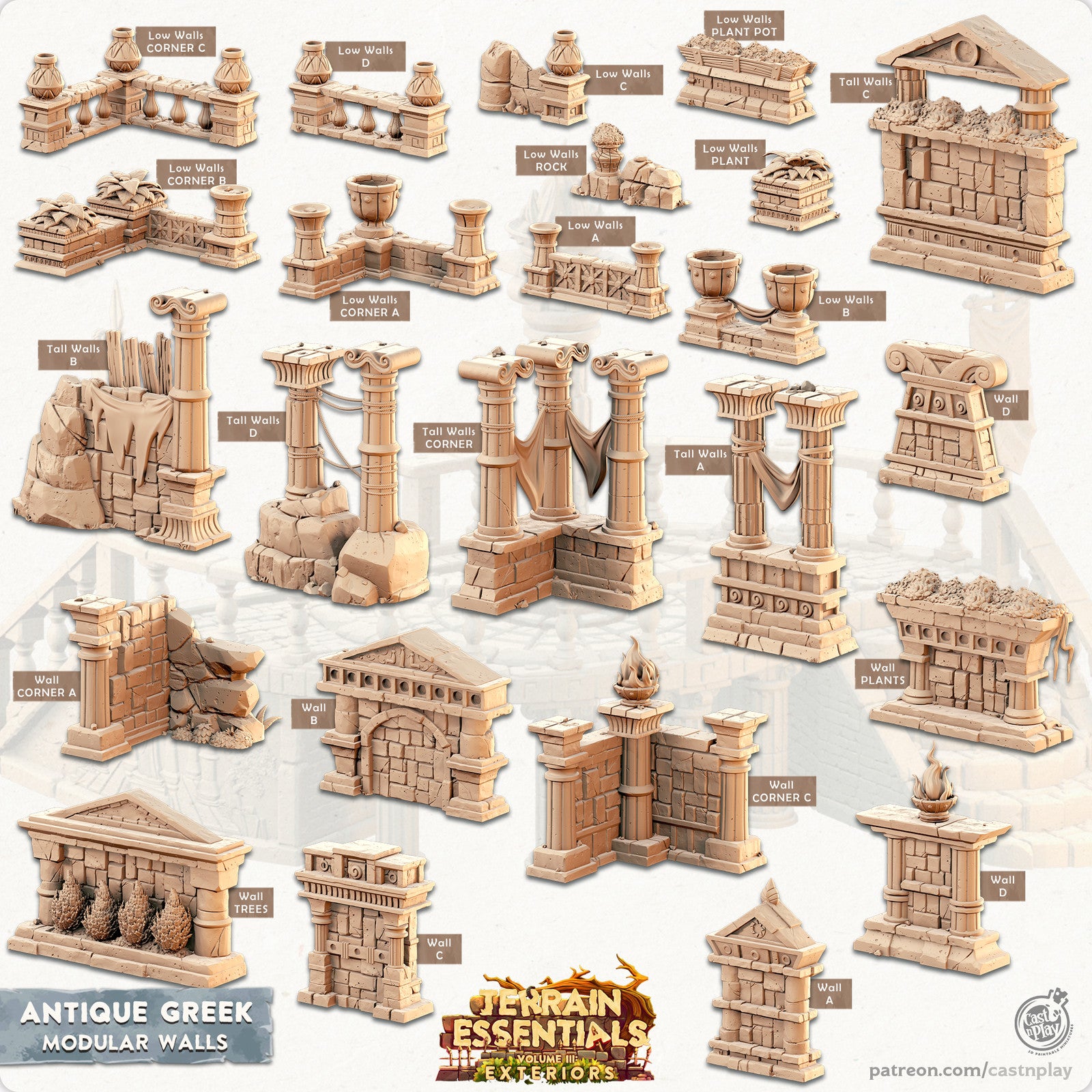 Modular Walls Antique Greek Terrain Set