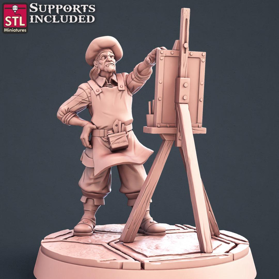 Male painter figure miniature