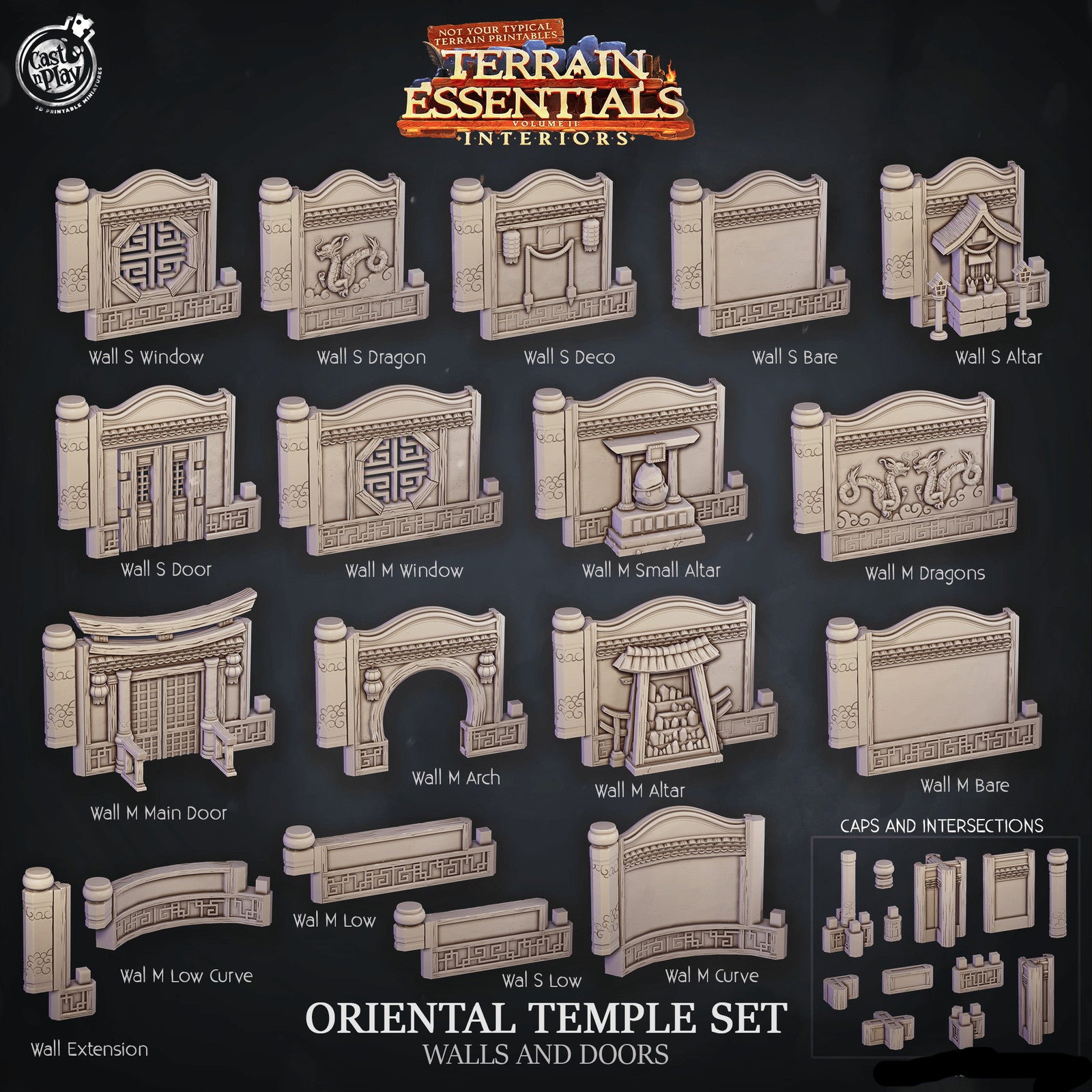 Oriental Temple Walls and Doors