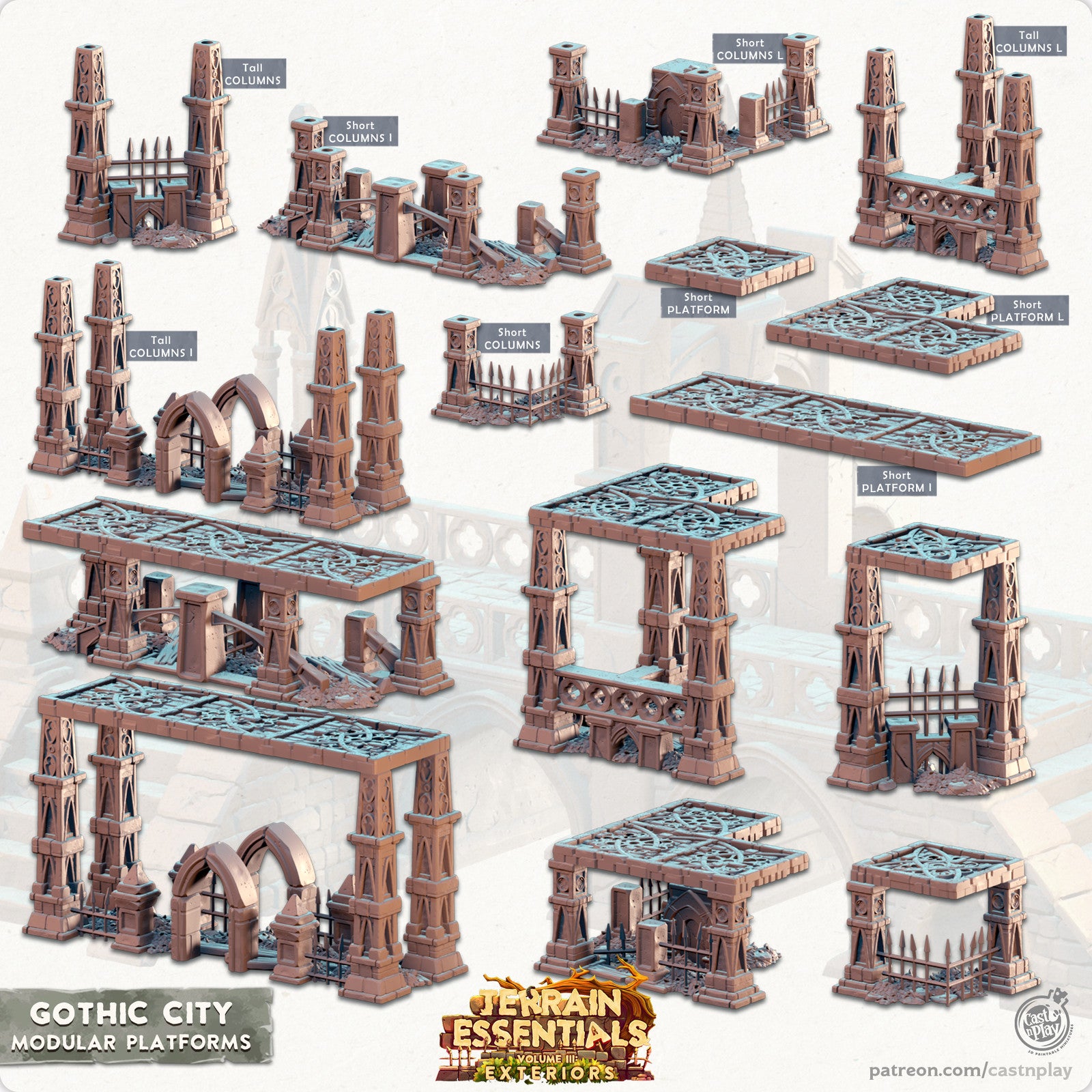 Platforms Gothic City Terrain Set