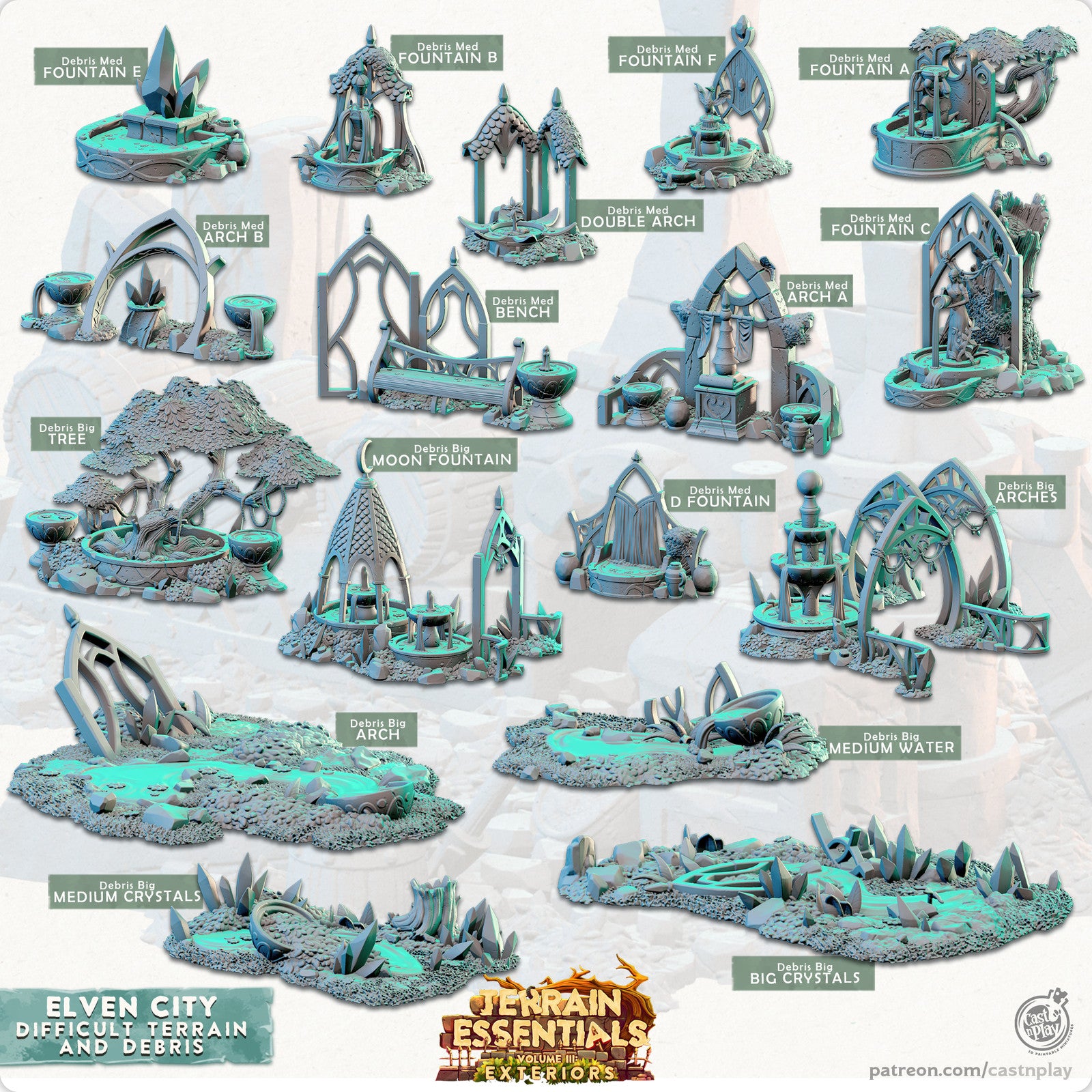 Debris and Difficult Terrain Elven City Set
