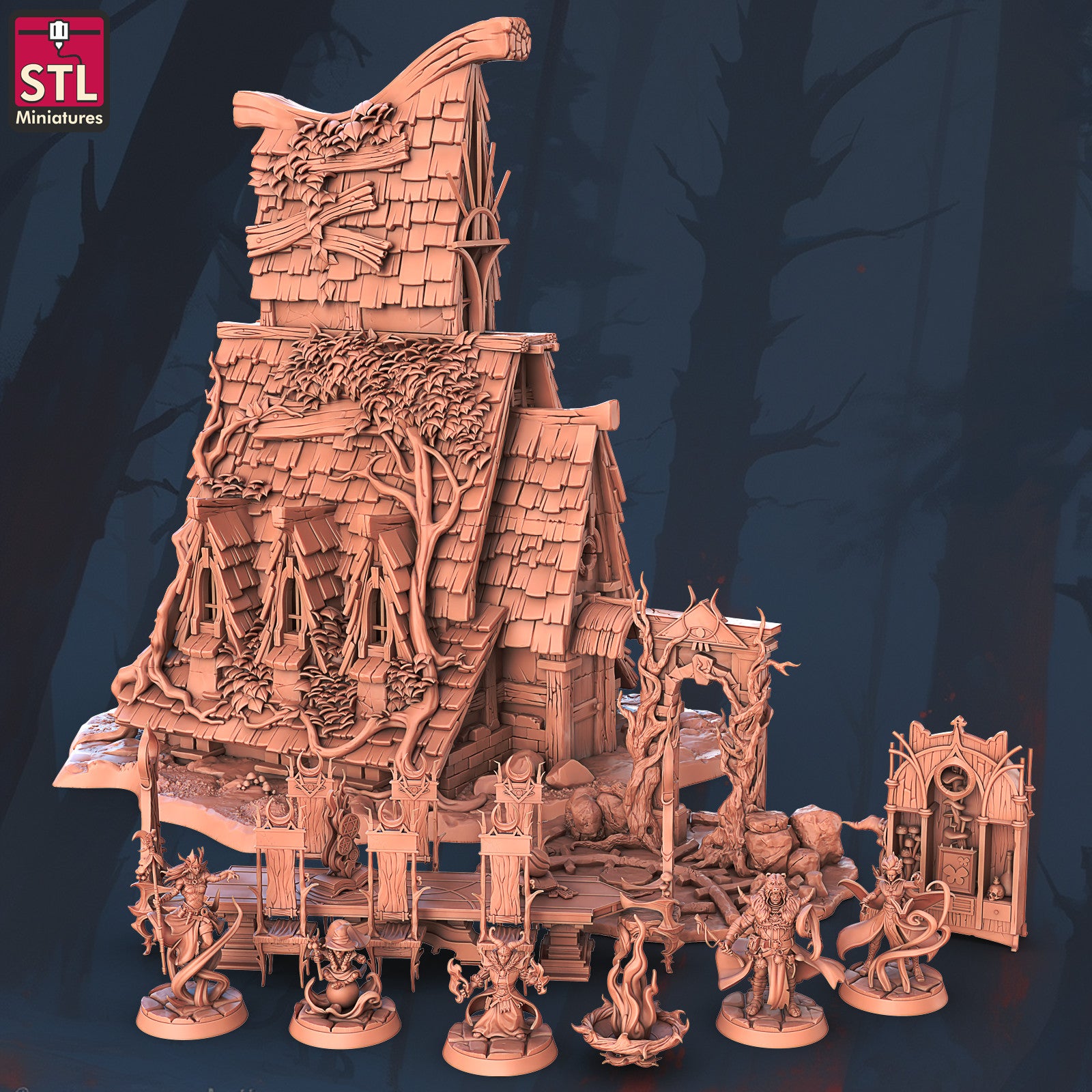 Witches Council Set 3D printed 28mm miniatures