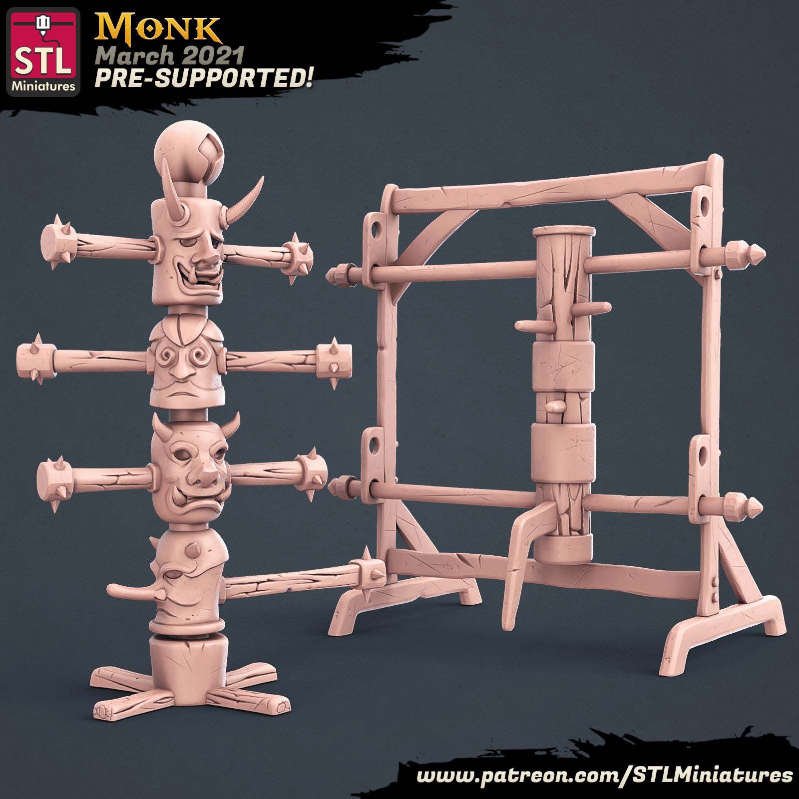 Monk weapon rack and table terrain