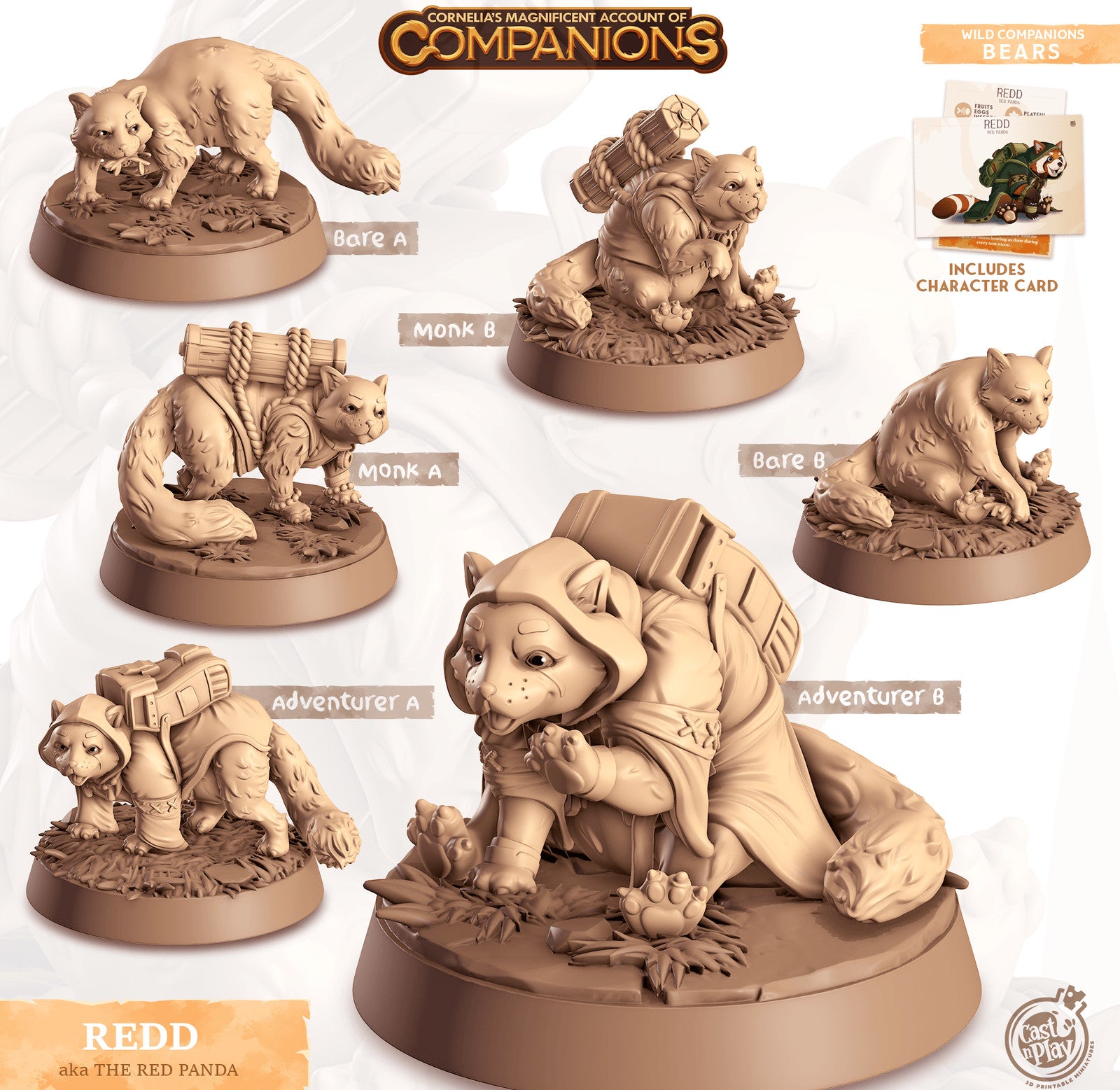 Redd Red Panda Companion miniature