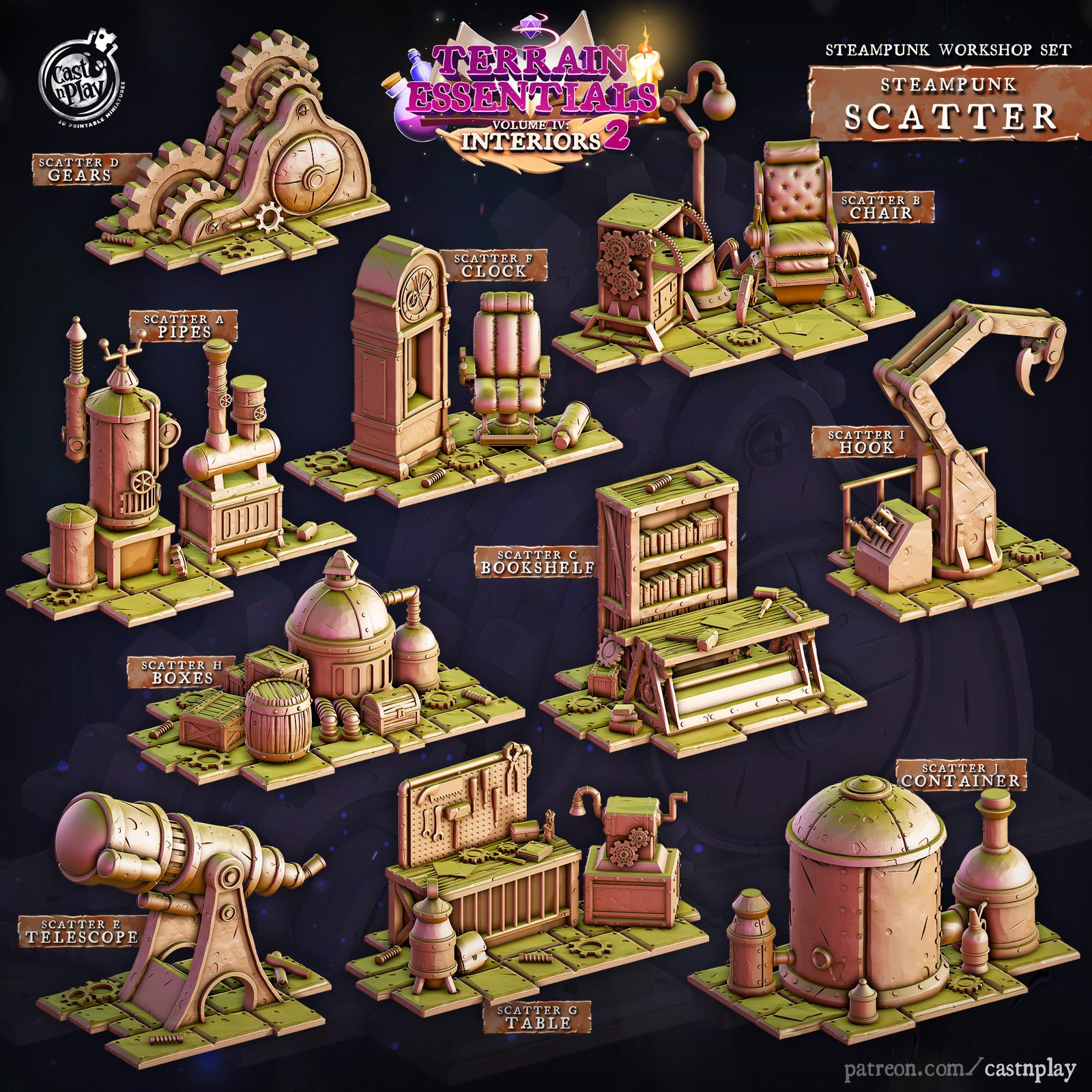 Steampunk Workshop Scatter Terrain Set