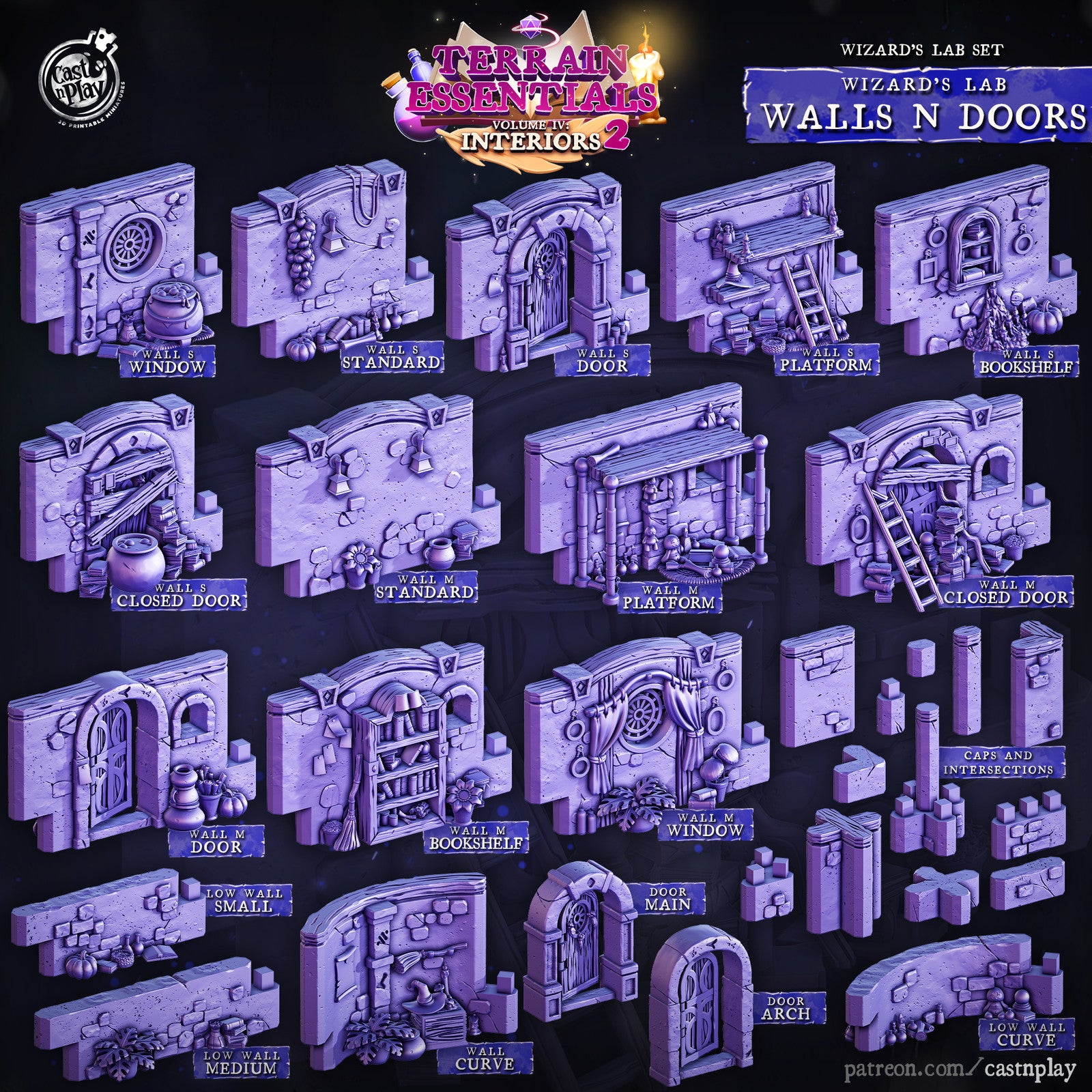 Wizard's Lab Walls and Doors Terrain Set