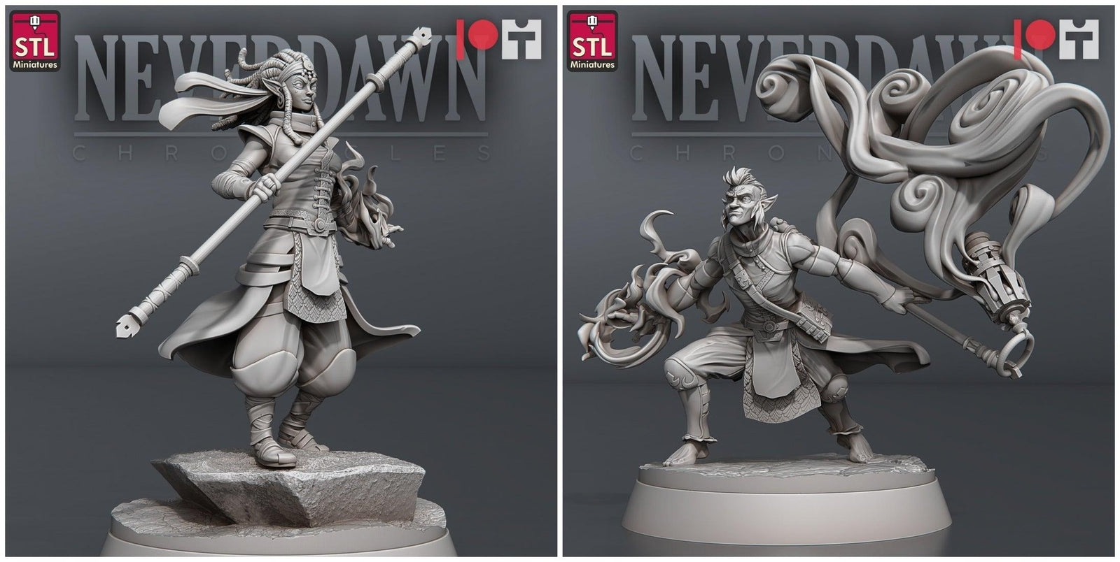 Never Dawn Pyromancers 28mm resin miniature set