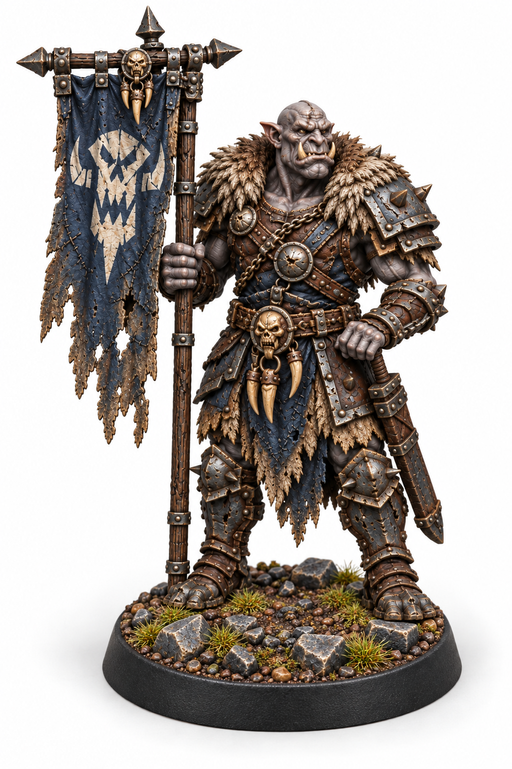 Orc Warchief 1 painted presentation; supplied unpainted.