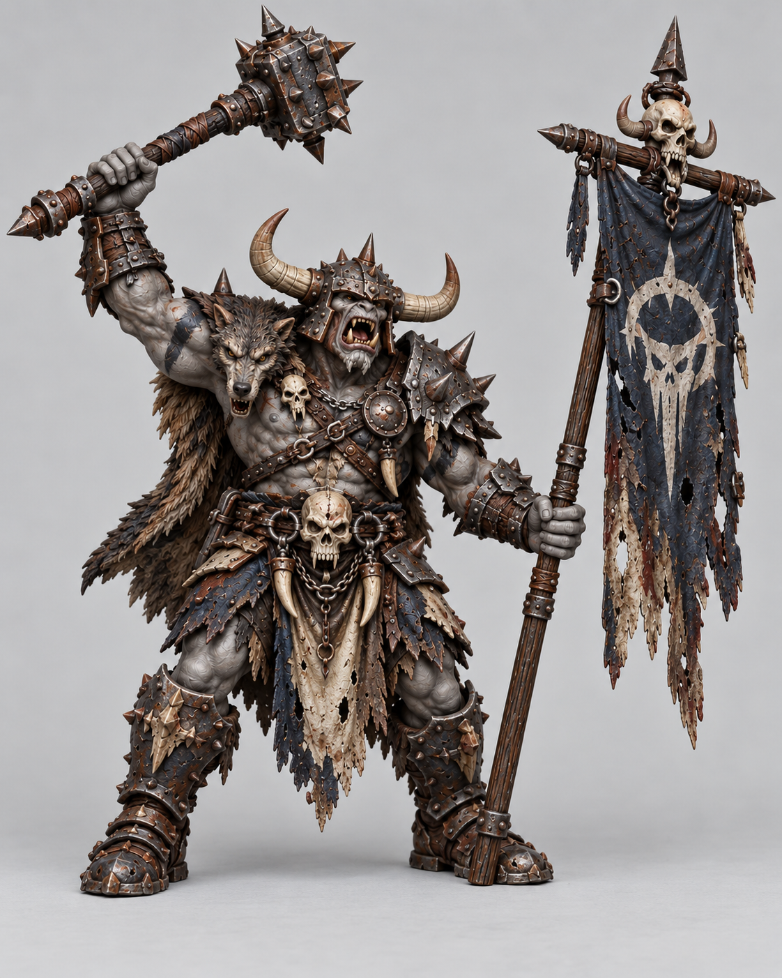 Orc WarChief 2 painted presentation; supplied unpainted.