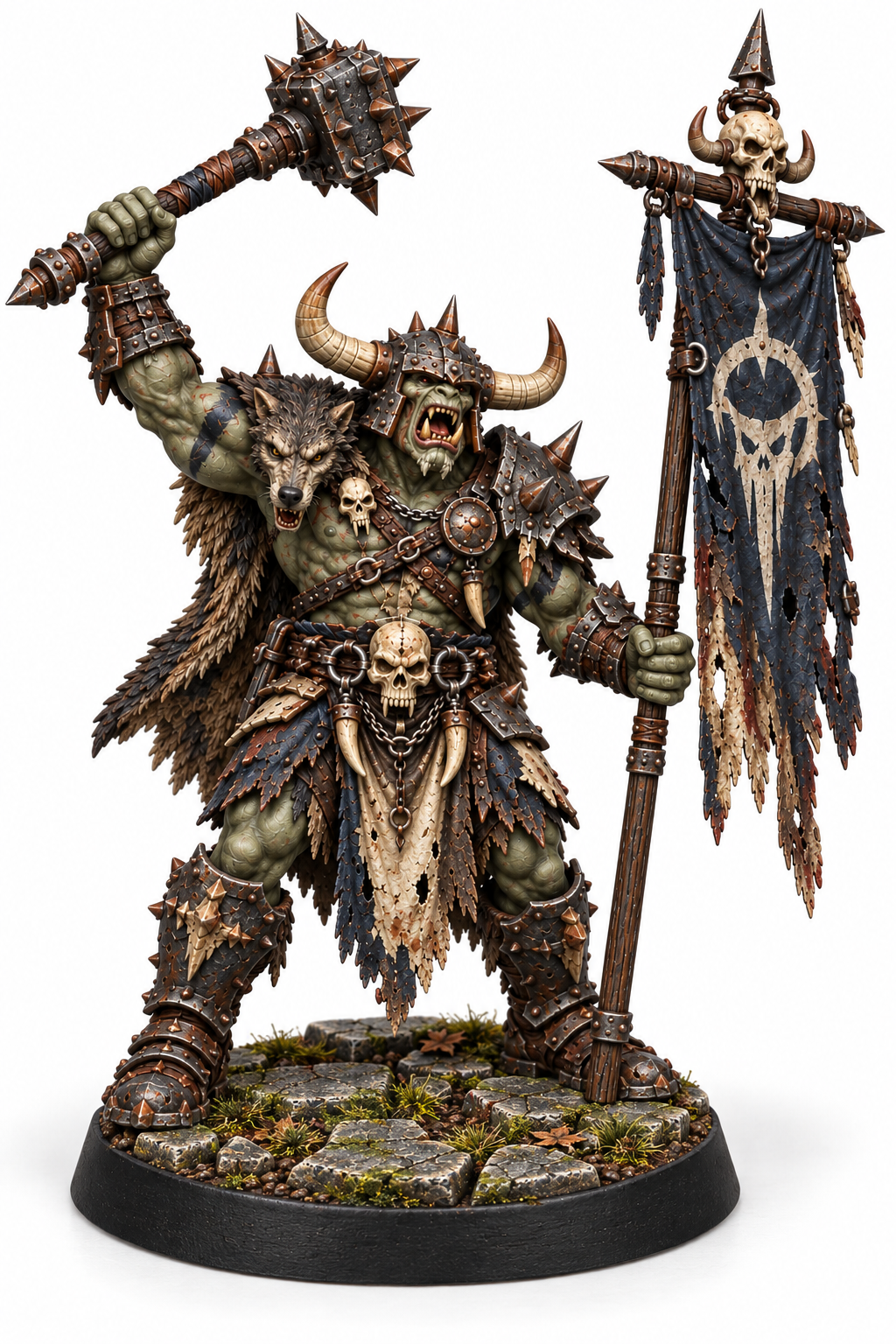 Orc WarChief 2 painted presentation; supplied unpainted.