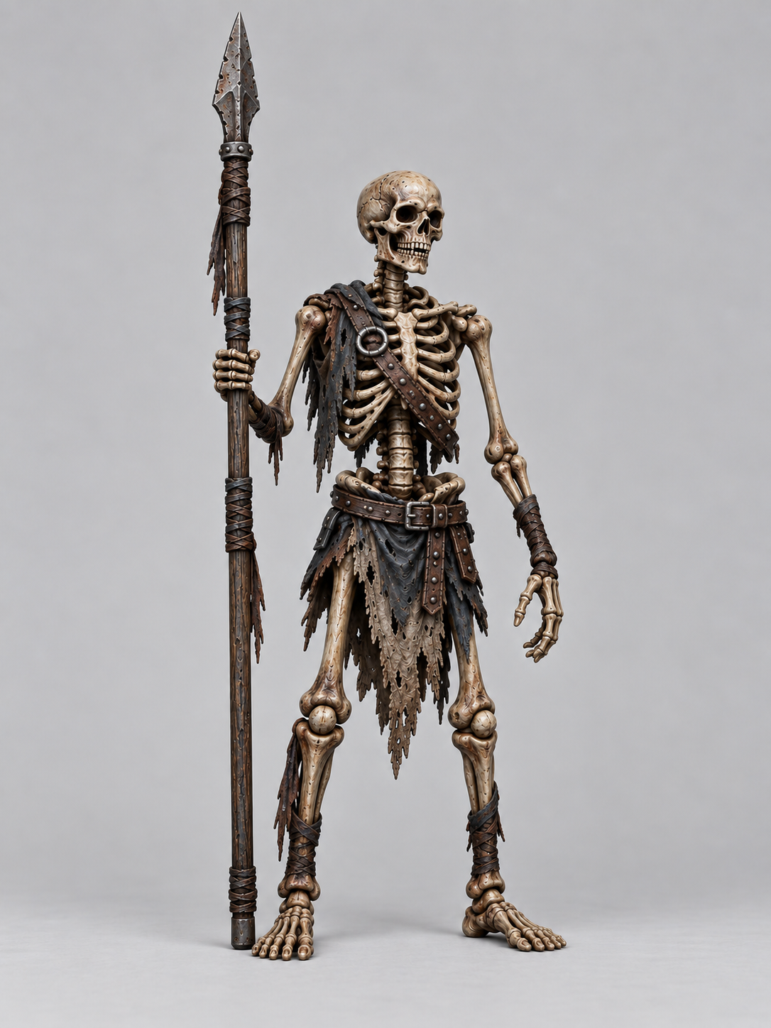 Skeleton Spearman 1 painted presentation; supplied unpainted.