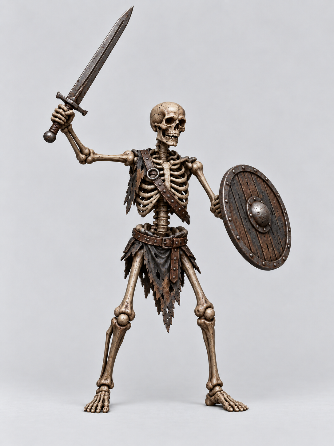 Skeleton Swordsman 1 painted presentation; supplied unpainted.