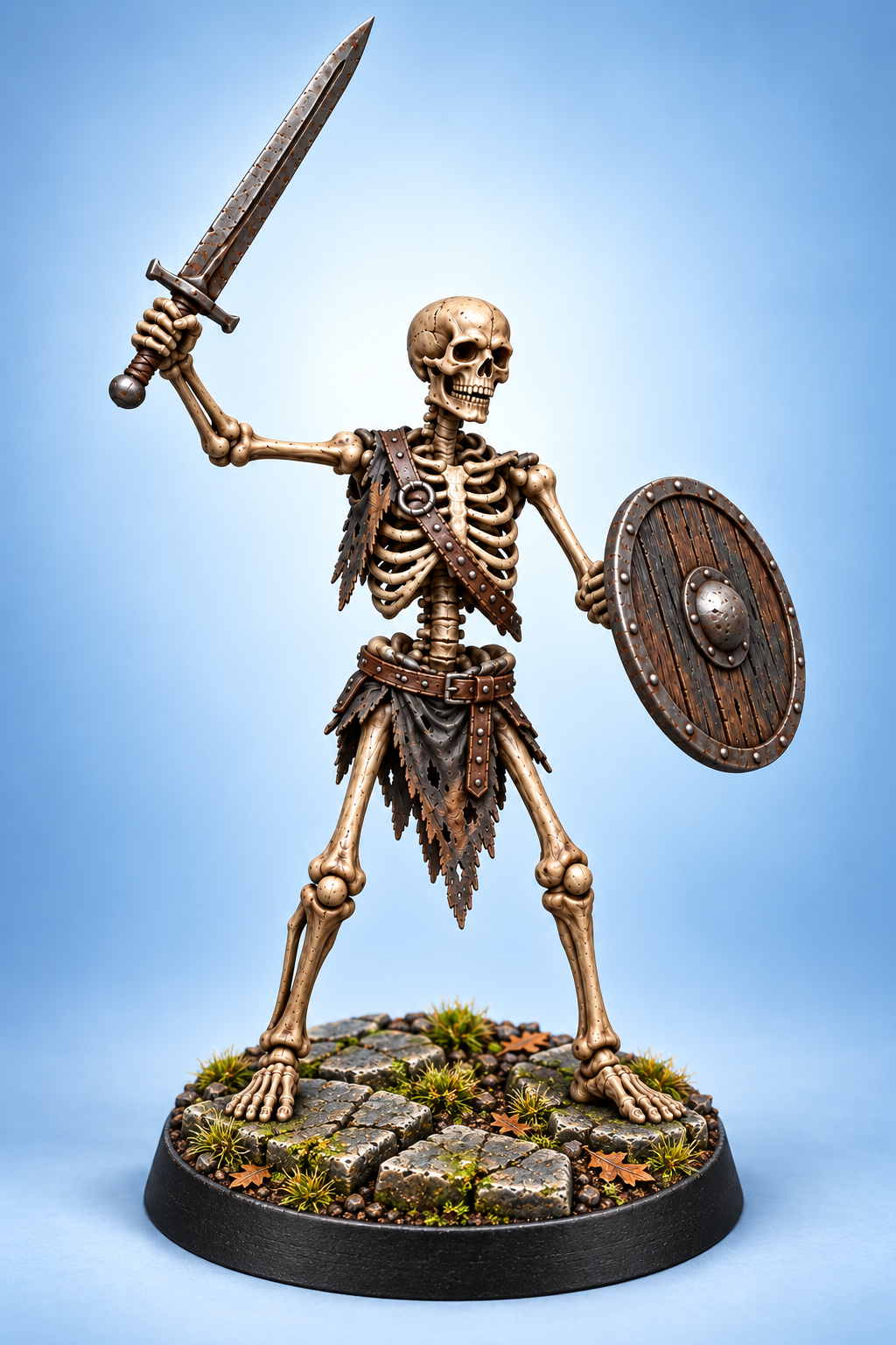Skeleton Swordsman 1 painted presentation; supplied unpainted.