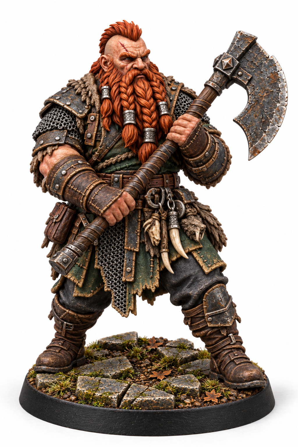 Brogar Stonecleavery - Male Dwarven Monster Slayer painted presentation; supplied unpainted.