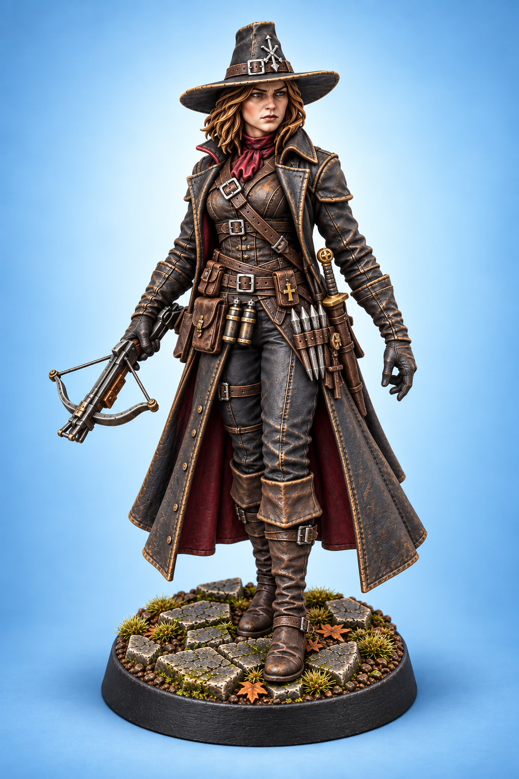 Sierra Vale - Female Human Witch Hunter painted presentation; supplied unpainted.