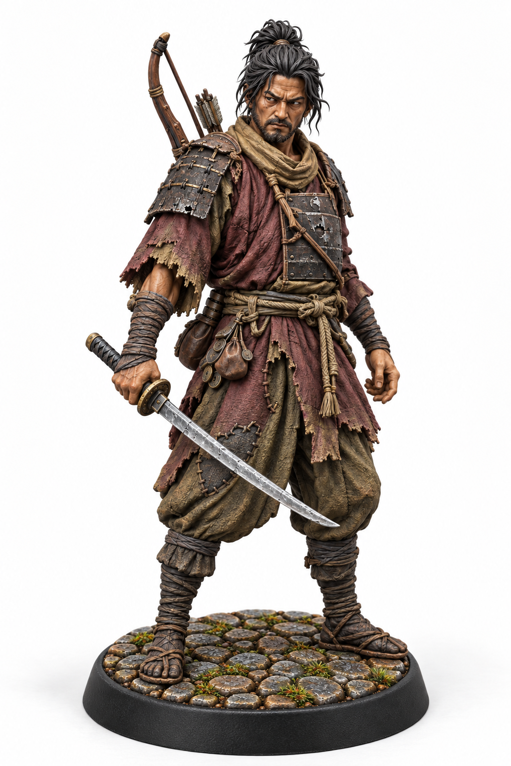Jiro - Mountain Bandit painted presentation; supplied unpainted.