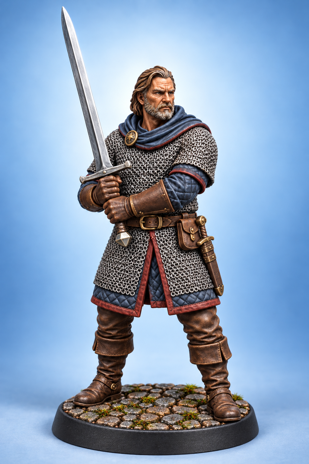 Garran Stoneward - Male Human Fighter painted presentation; supplied unpainted.