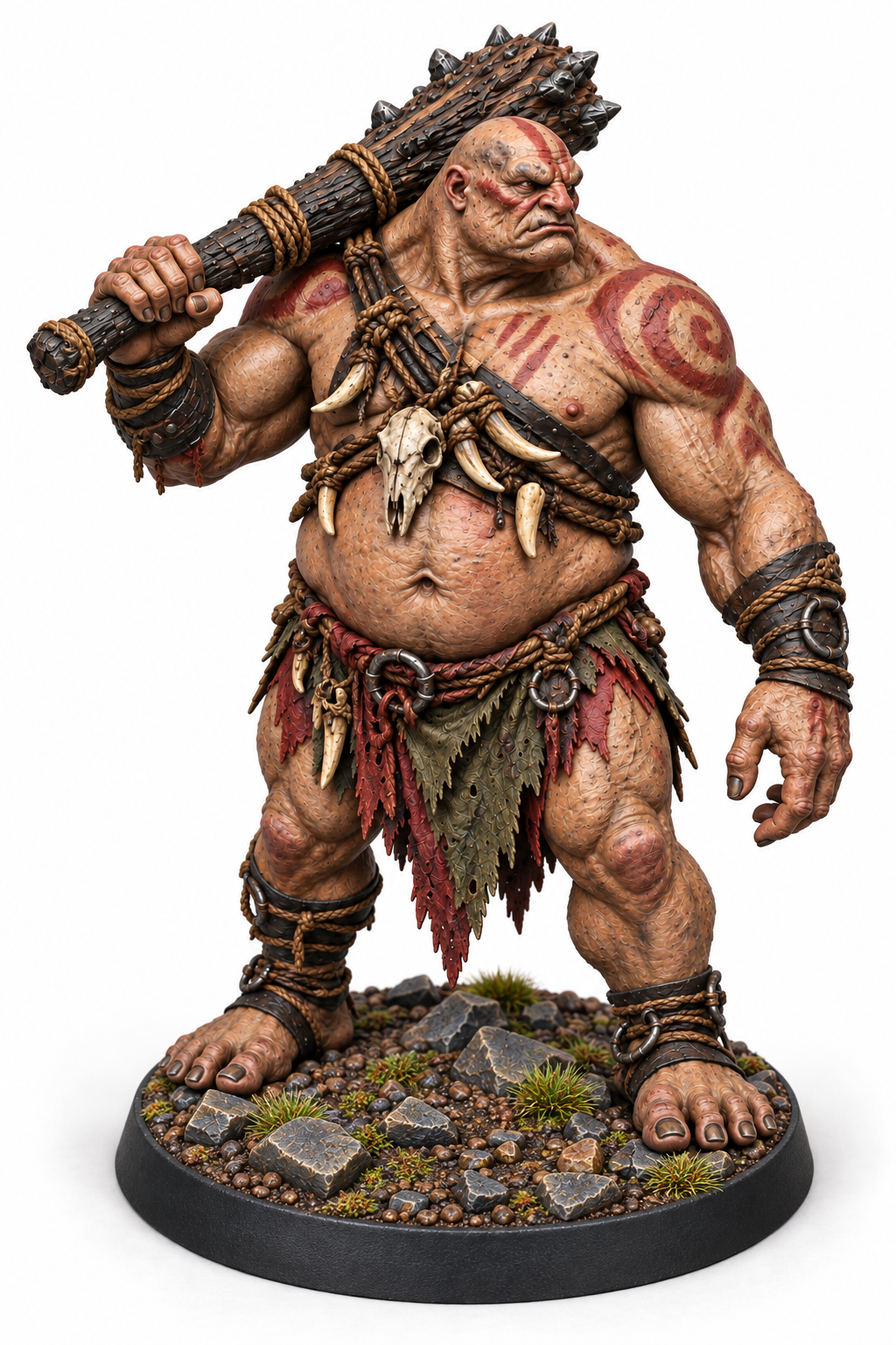Ogre with Club 1 painted presentation; miniature supplied unpainted.