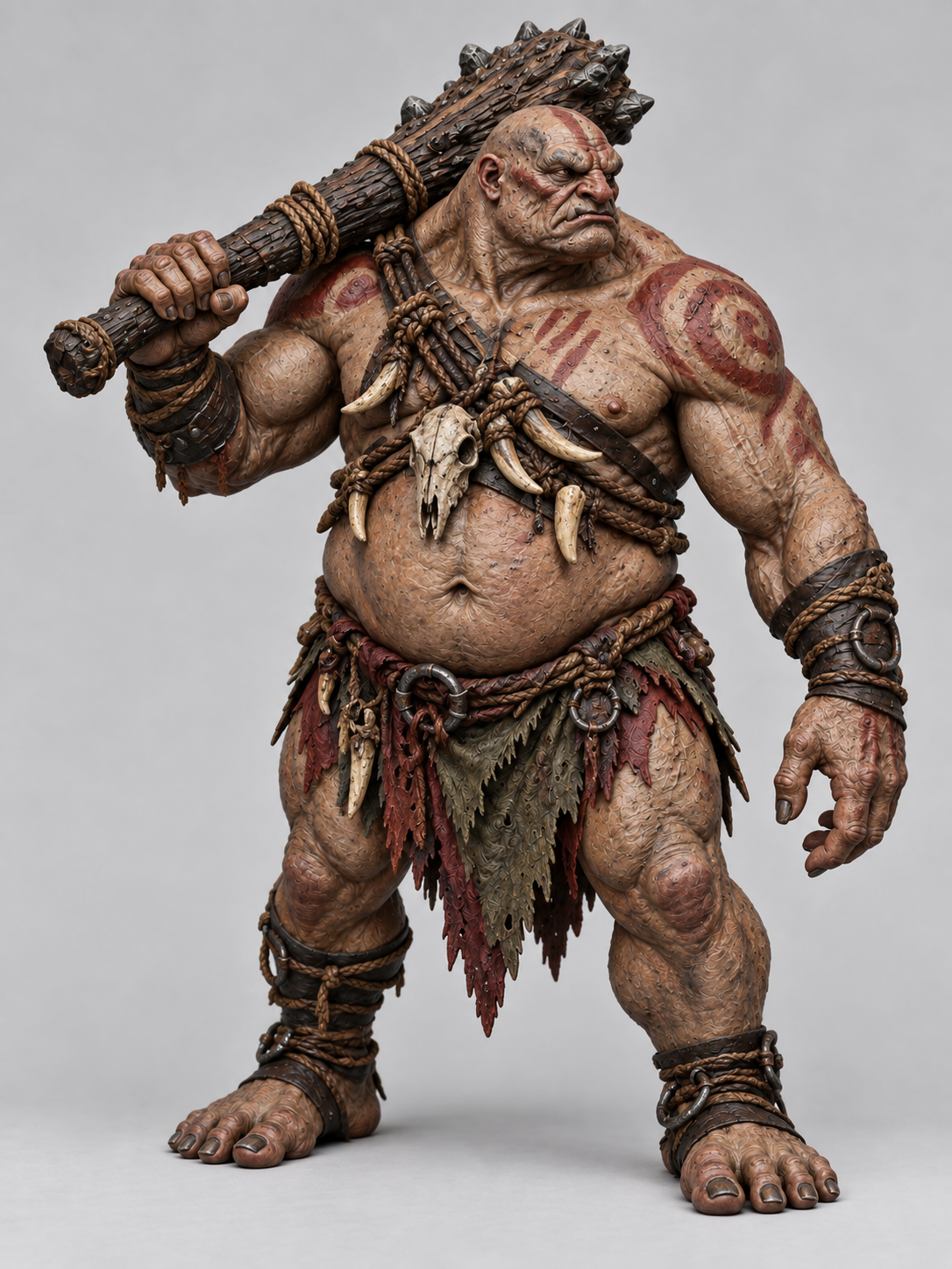 Ogre with Club 1 painted presentation; miniature supplied unpainted.