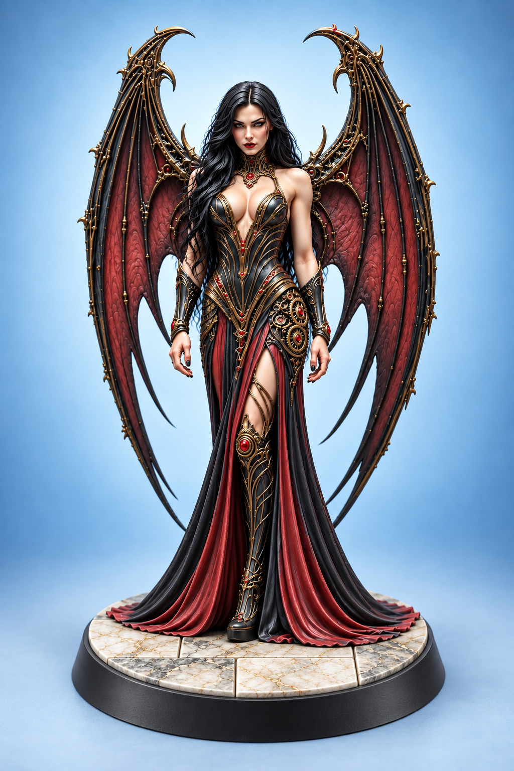 Sexy Winged Demon painted presentation; supplied unpainted.