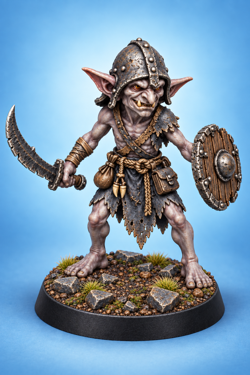 Goblin - Sword and Shield painted presentation; supplied unpainted.