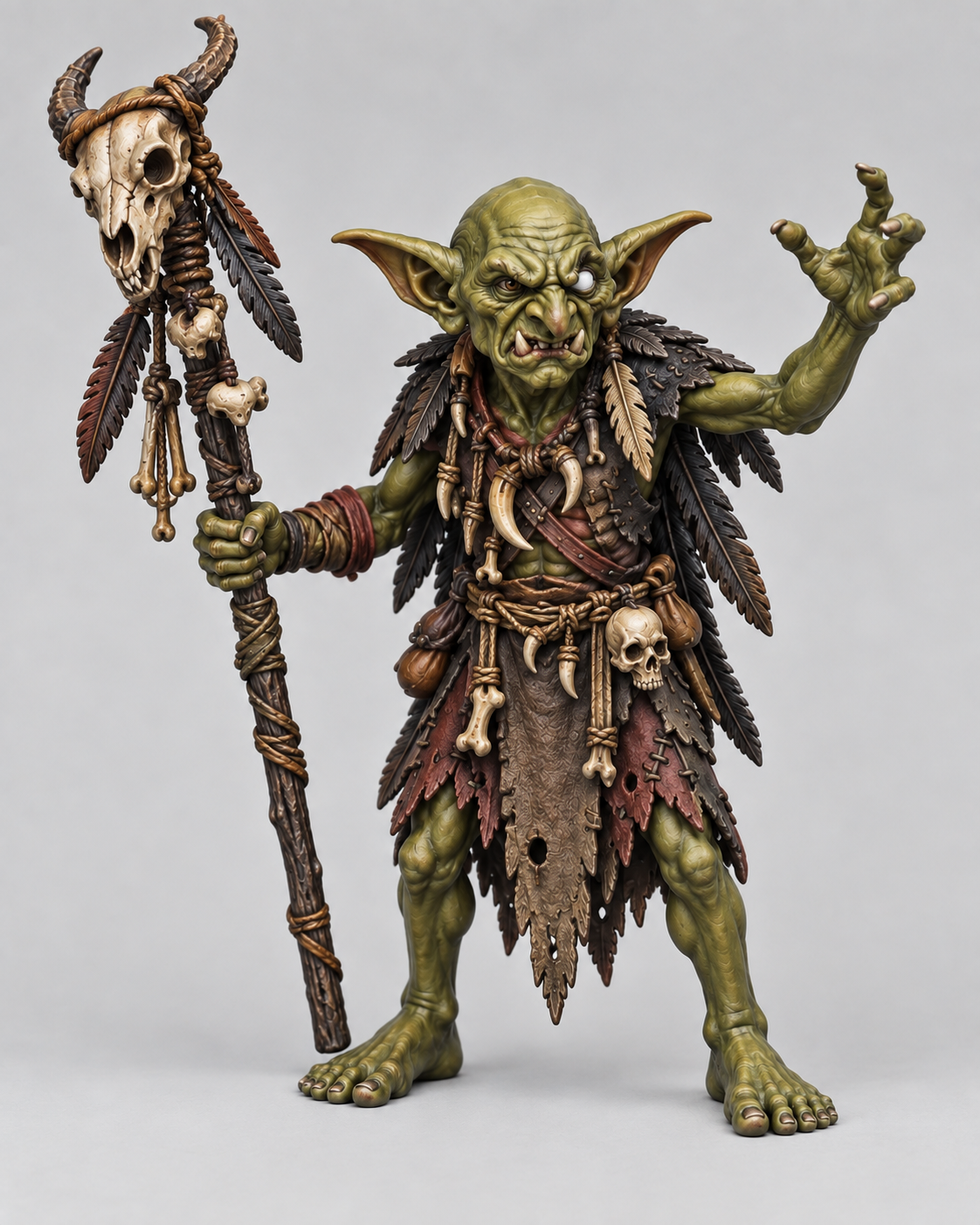 Goblin Shaman 1 painted presentation; supplied unpainted.
