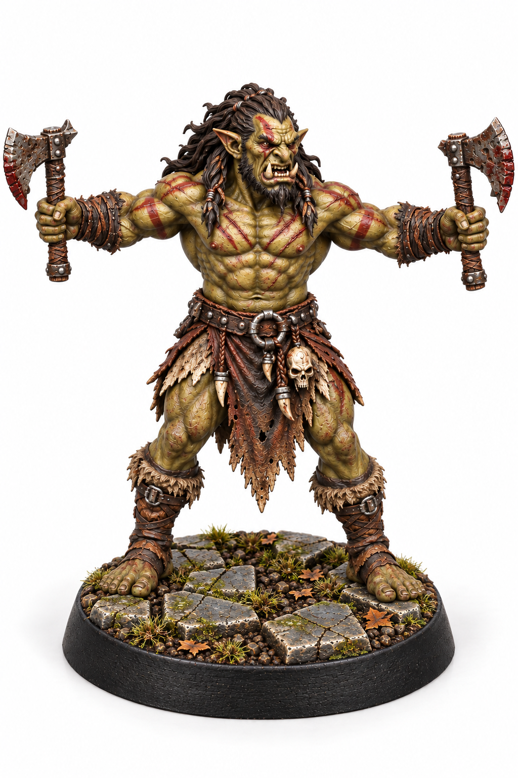 Orc Berserker 1 - Two Weapons painted presentation; supplied unpainted.