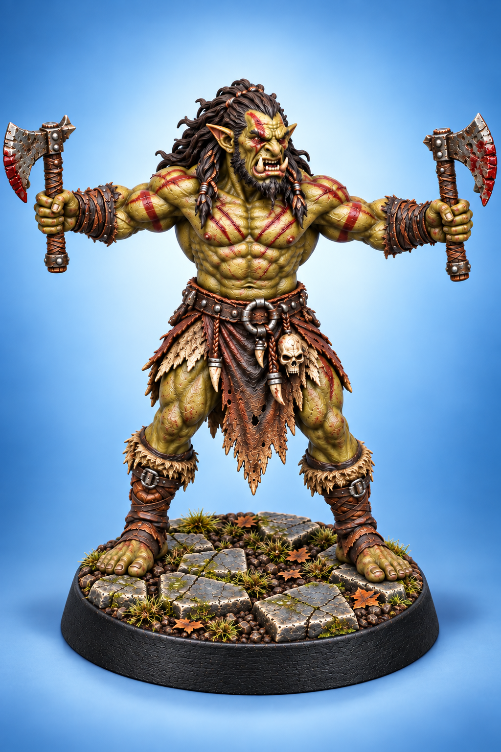 Orc Berserker 1 - Two Weapons painted presentation; supplied unpainted.