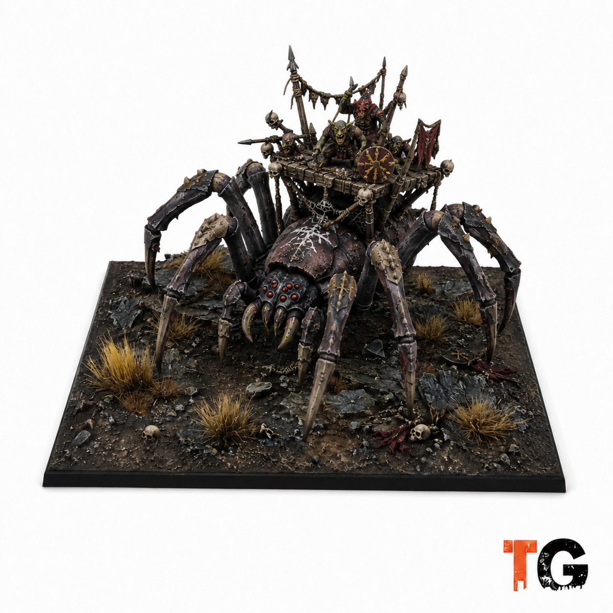 Painted miniature mounted on a 100mm x 150mm rectangular base