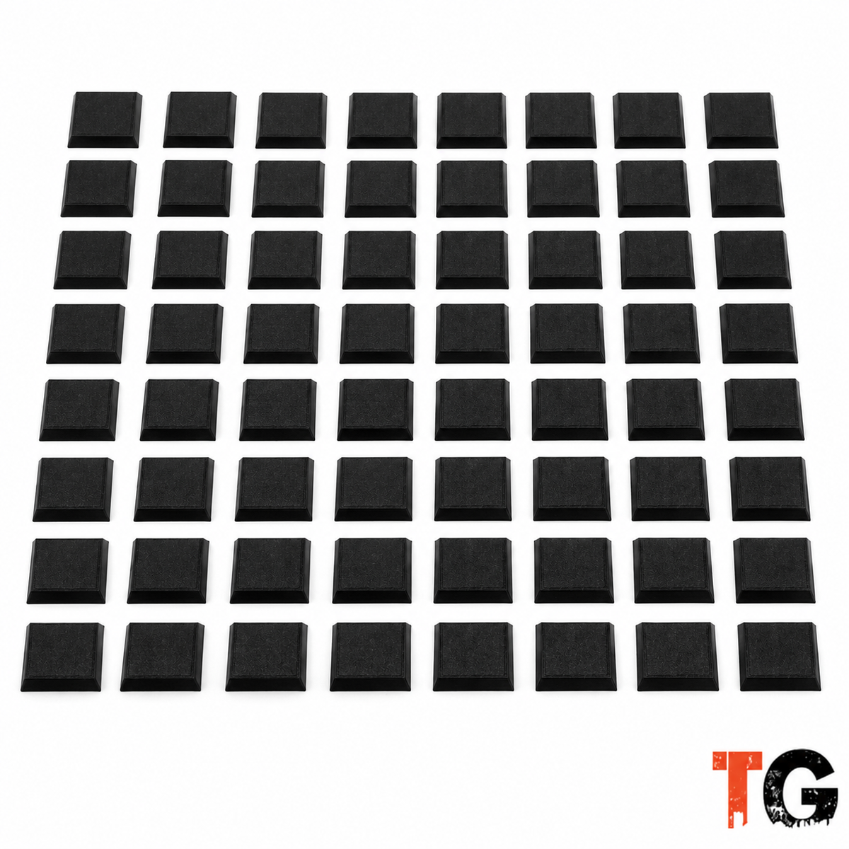 50 pack of 20mm beveled square bases for tabletop miniatures
