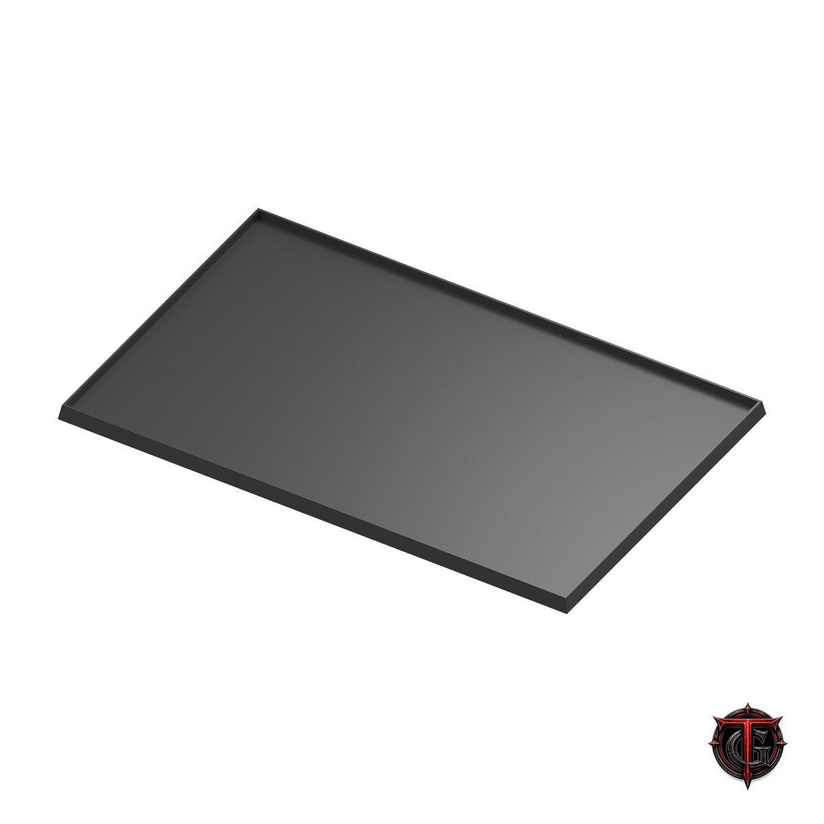 Black 25mm square-base movement tray in a 8x5 formation, 200x125mm nominal footprint.